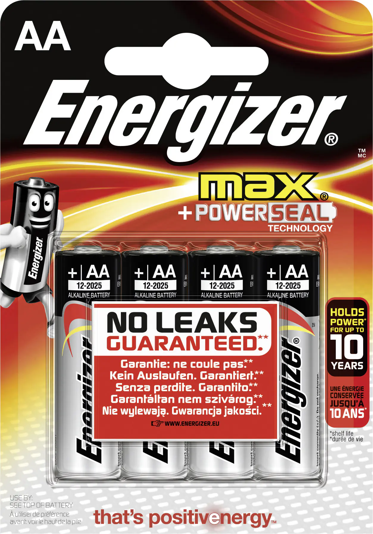 Energizer Max Alkaline Batterie Mignon AA 1,5 V, 4er Pack