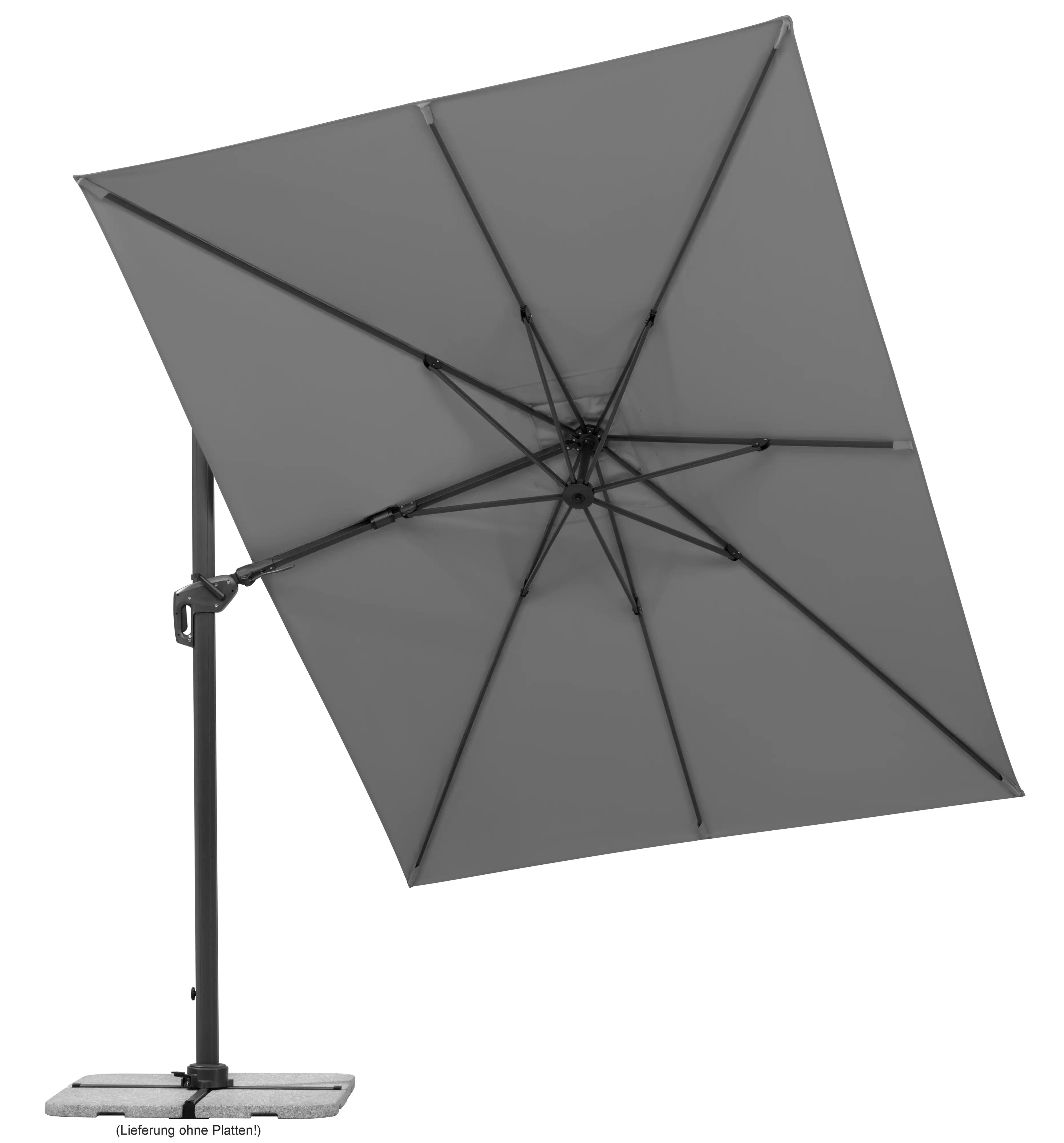 Schneider Ampelschirm Rhodos Twist anthrazit 350 x 260 cm inkl. Sonnenschirmhülle