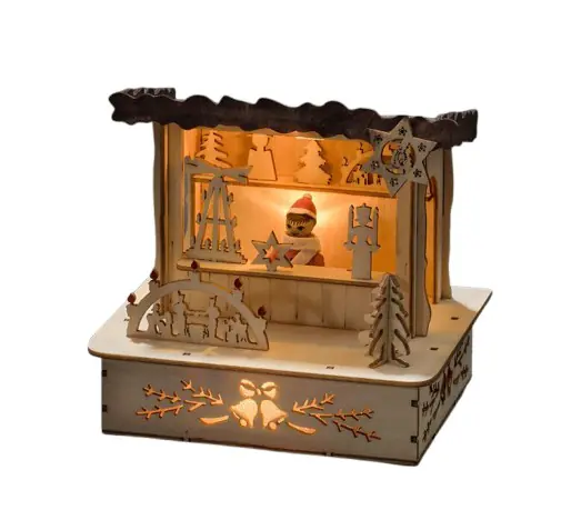 Konstsmide LED Weihnachtsmarkt-Stand naturfarben 11 x 9,5 x 12,5 cm