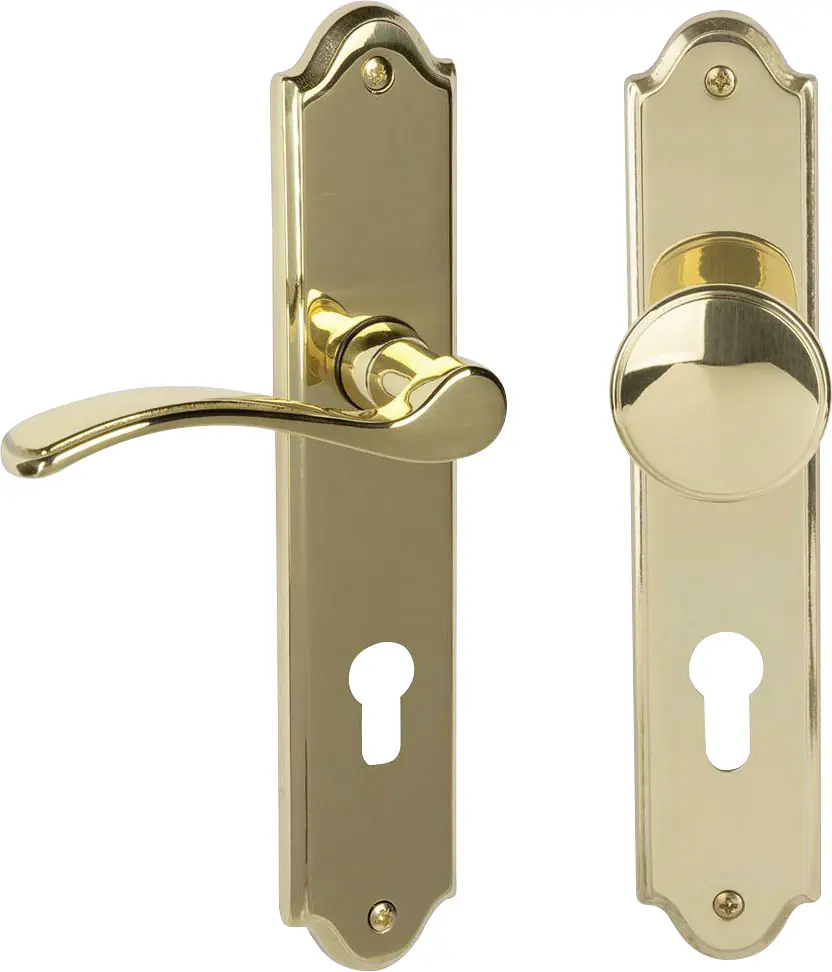 Alpertec Türgriff-Garnitur Lori für Wohnungstüren PZ gold Ø 72 mm rechts