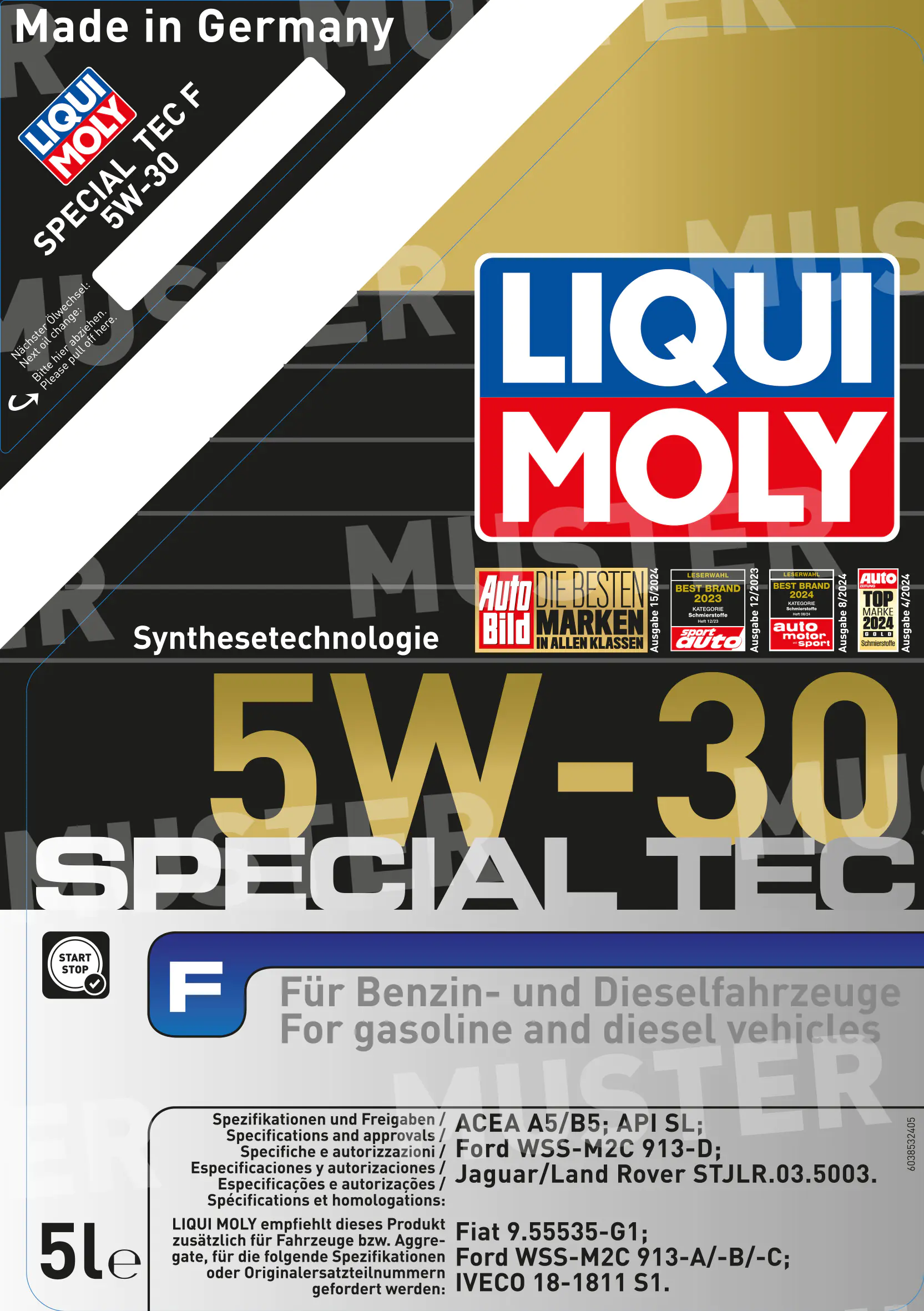 Liqui Moly Motoröl Leichtlauföl Special Tec F 5W-30 5 L