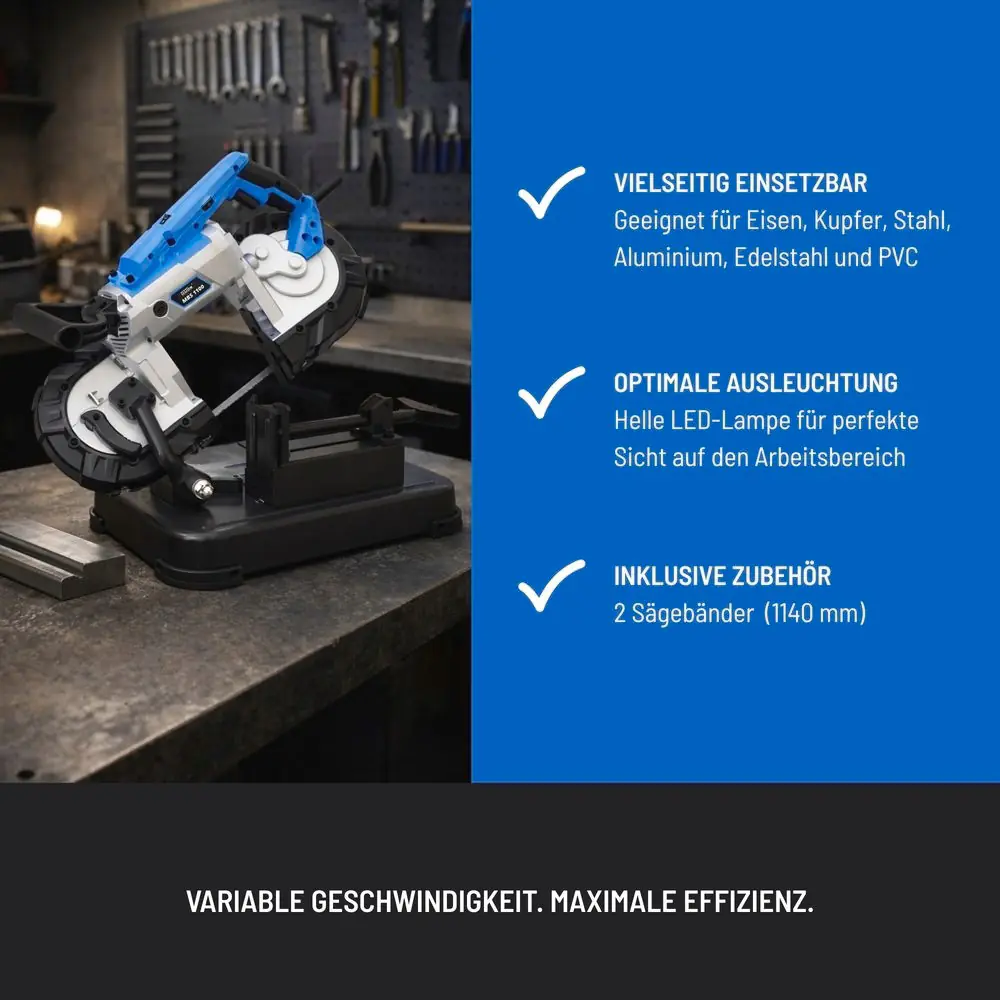 Güde Metallbandsäge MBS 1100 W integrierte LED