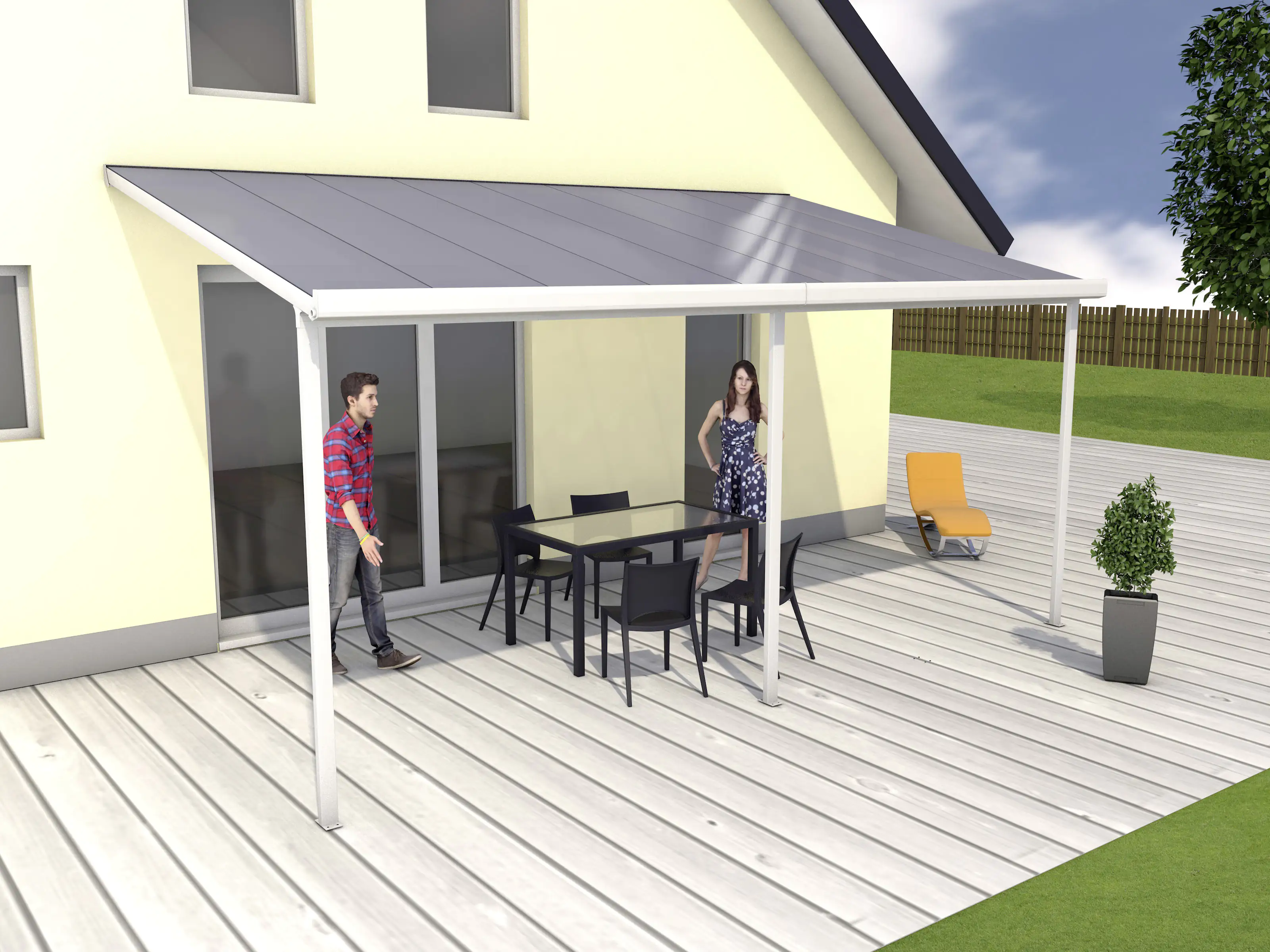 Gutta Terrassenüberdachung Basic 546x306cm weiß