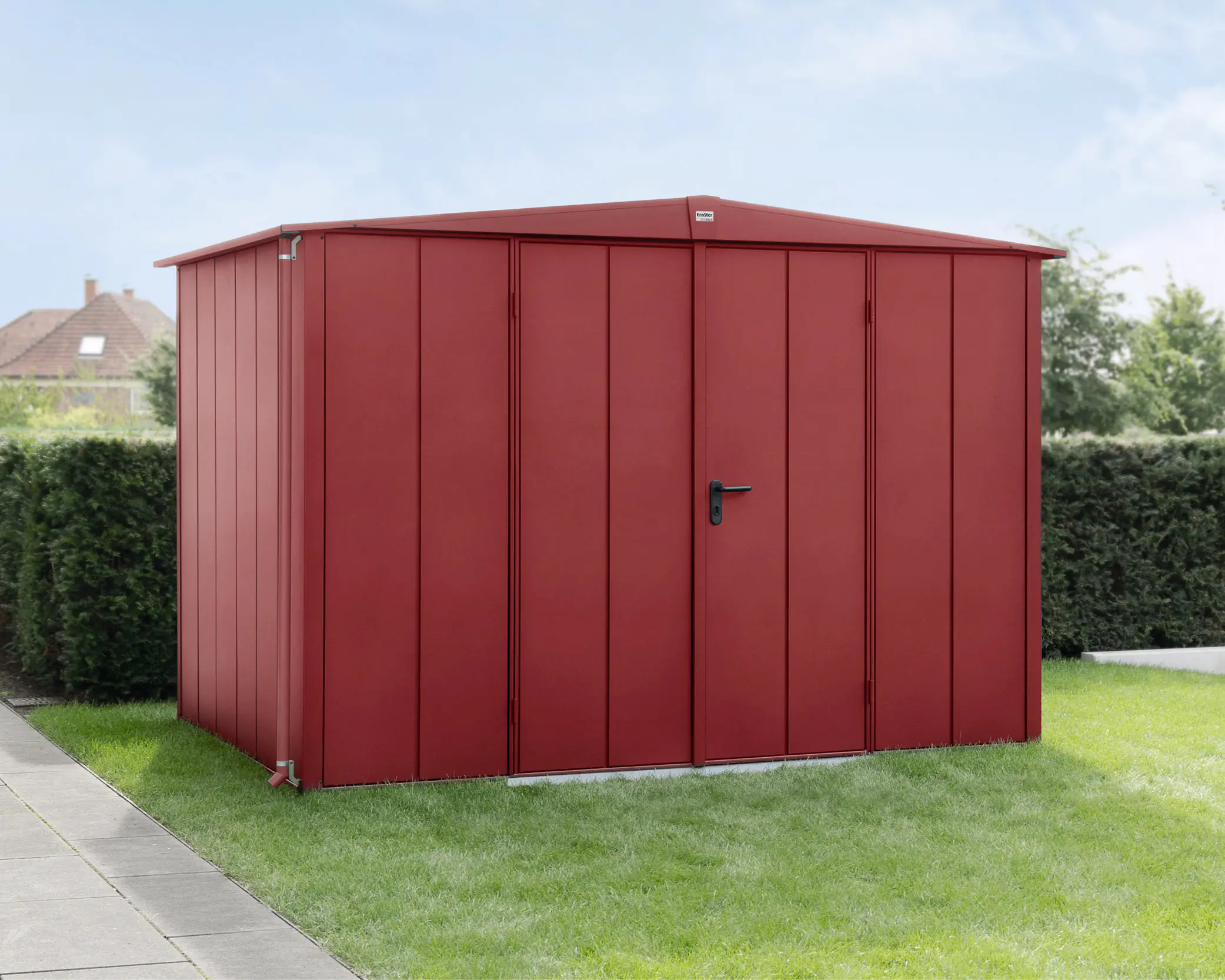 EcoStar Gerätehaus Elegant-S Typ 3 323,6 x 247,7 x 219,4 cm purpurrot