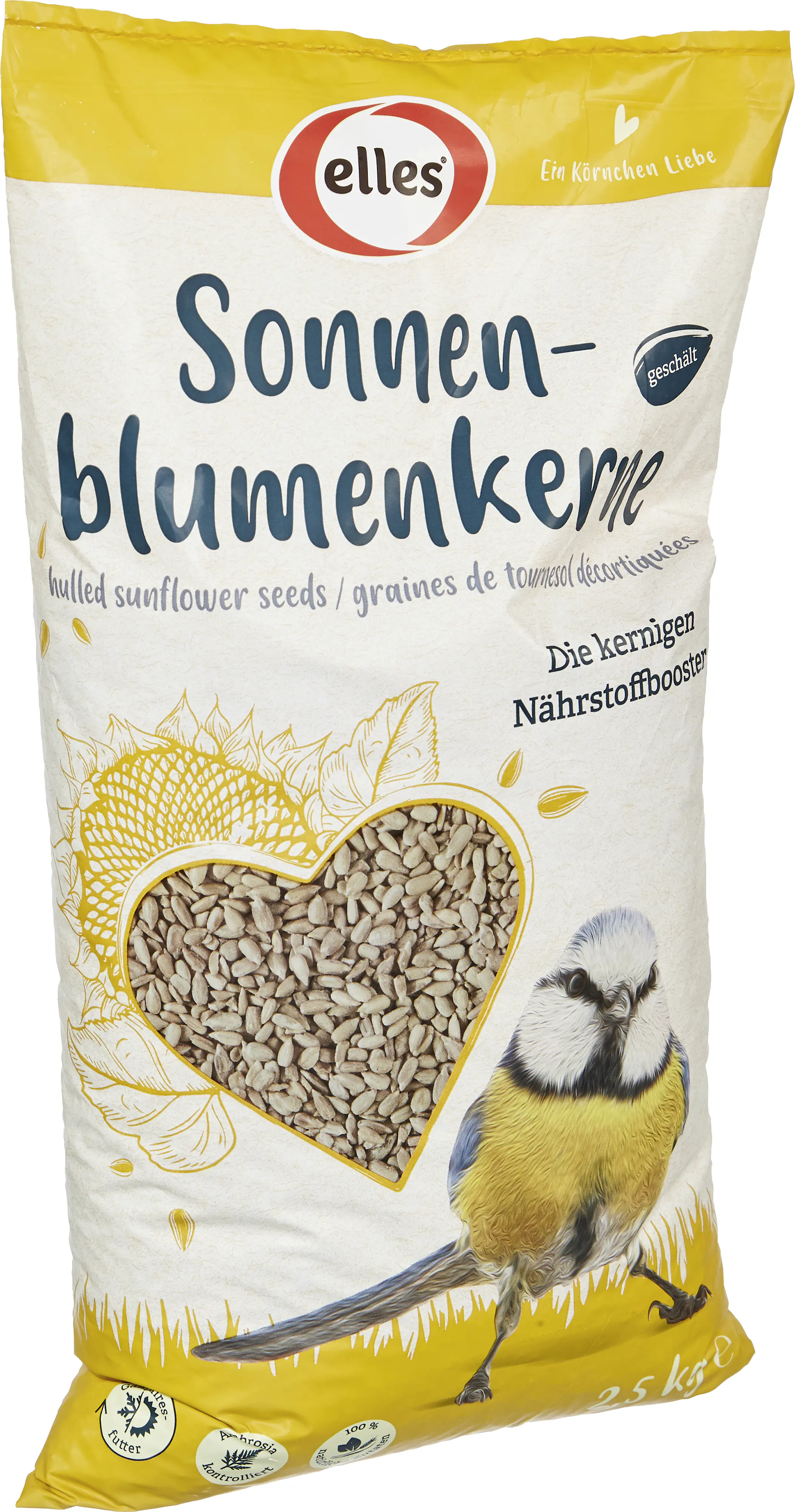 Elles Wildvogelfutter Sonnenblumenkerne geschält 2,5 kg