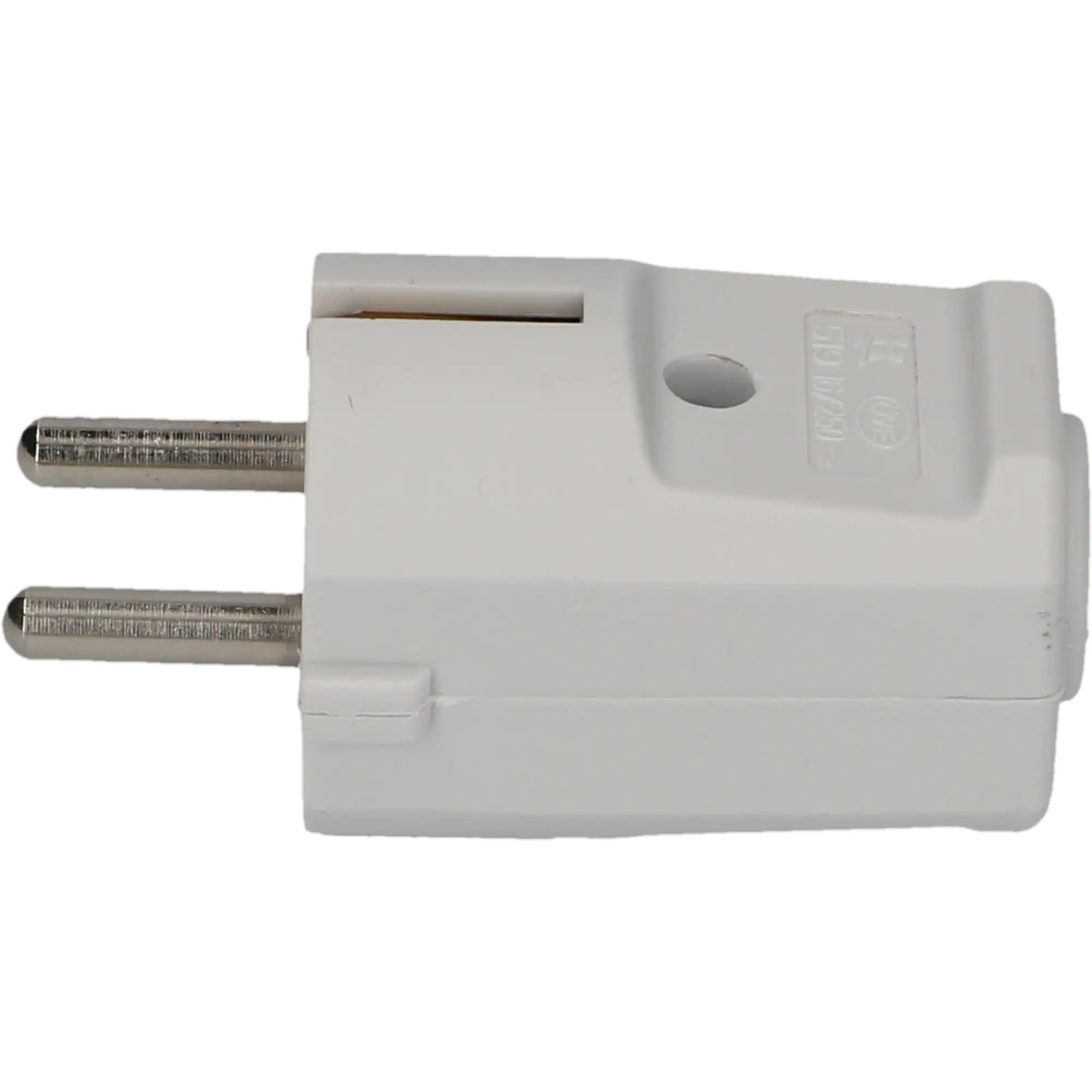 Schutzkontakt-Stecker ohne Knickschutz grau