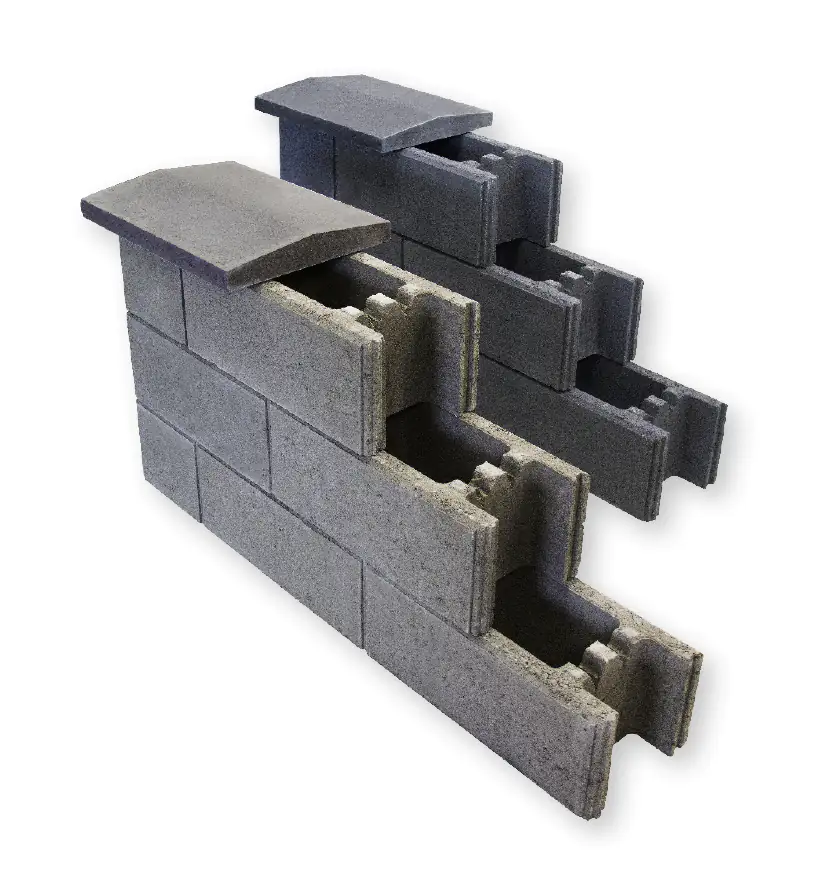 Mauerabdeckung Schalungsstein 49 x 25 x 4 cm anthrazit