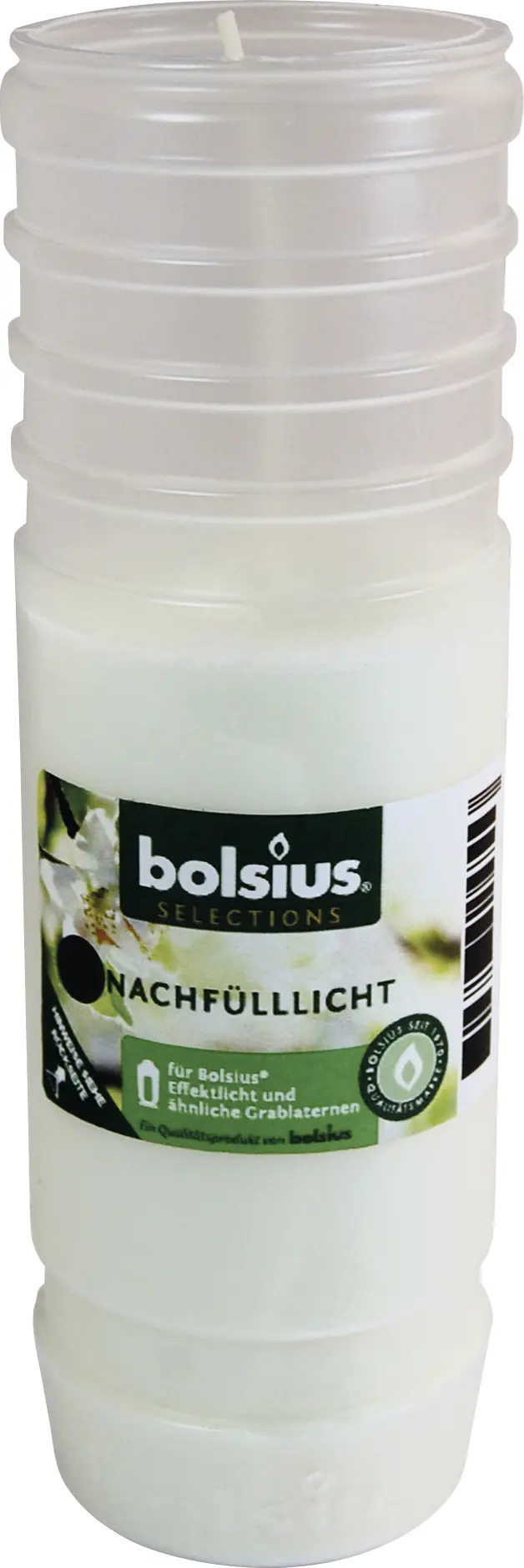 Bolsius Nachfüller für Laterne weiß, Höhe 17,5 cm, Ø 5,7 cm