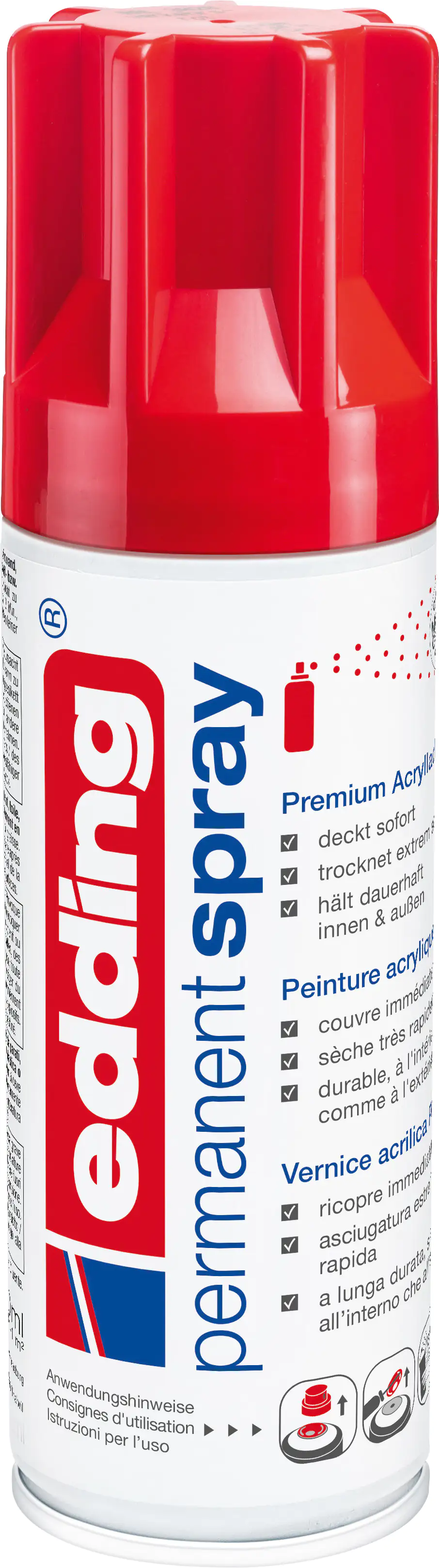 edding 5200 Permanent Spray Premium Acrylic Paint, verkehrsrot, glänzend
