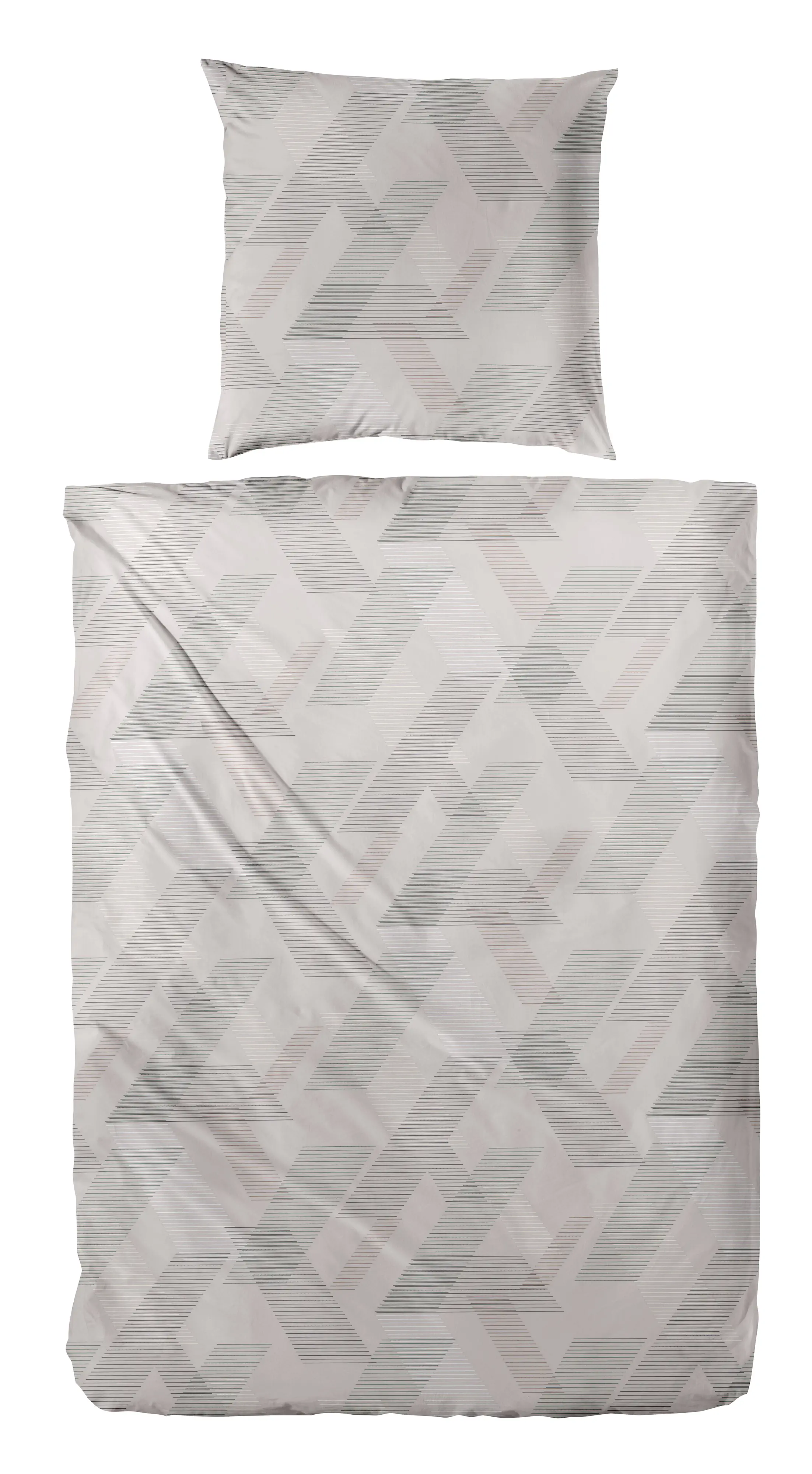 Bettwäsche Renforce Grafisch beige-grau 135 x 200 cm