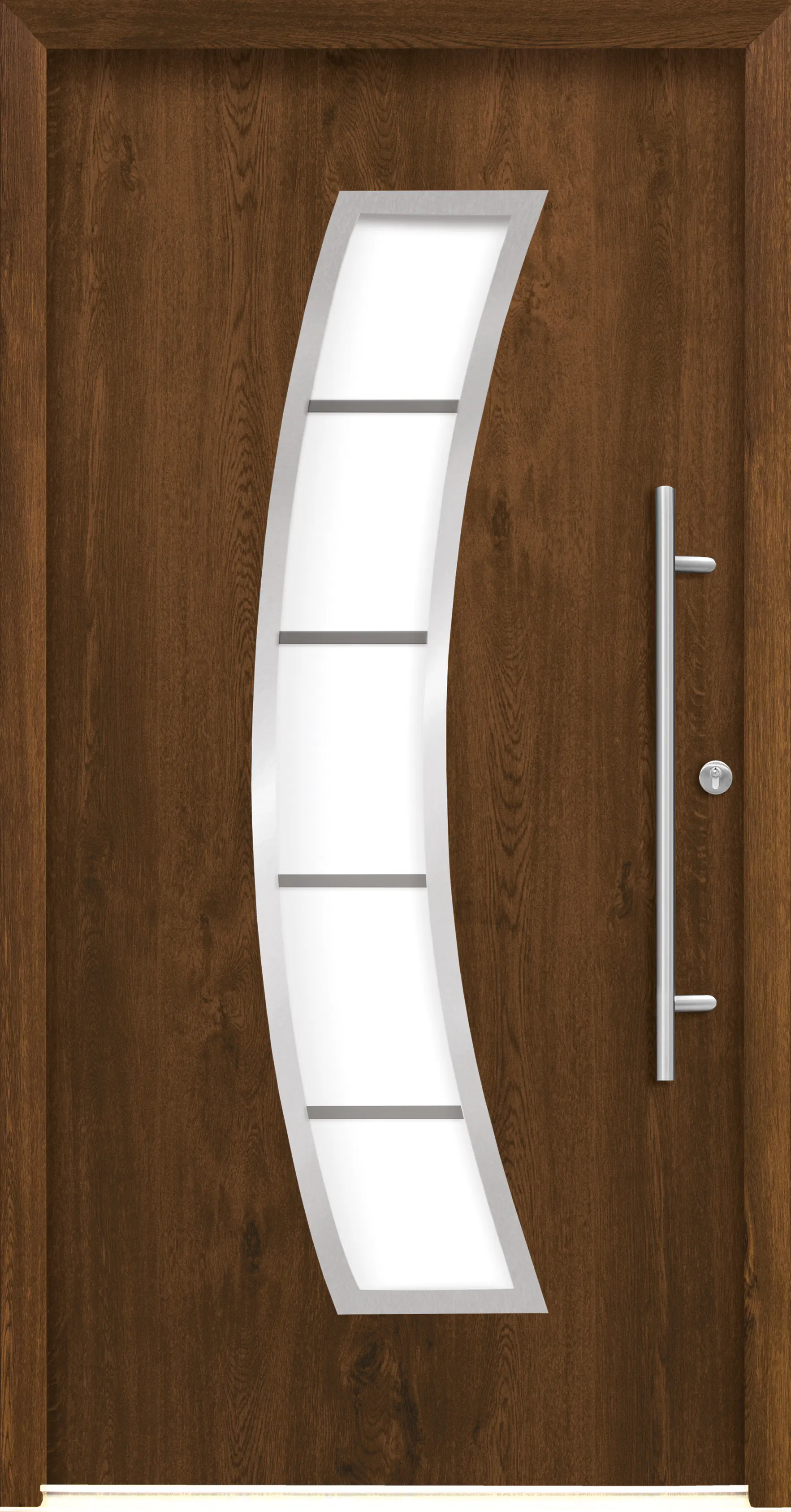 Splendoor Haustür Passivedoor Premium P14 Nussbaum DIN Rechts 110 x 210 cm