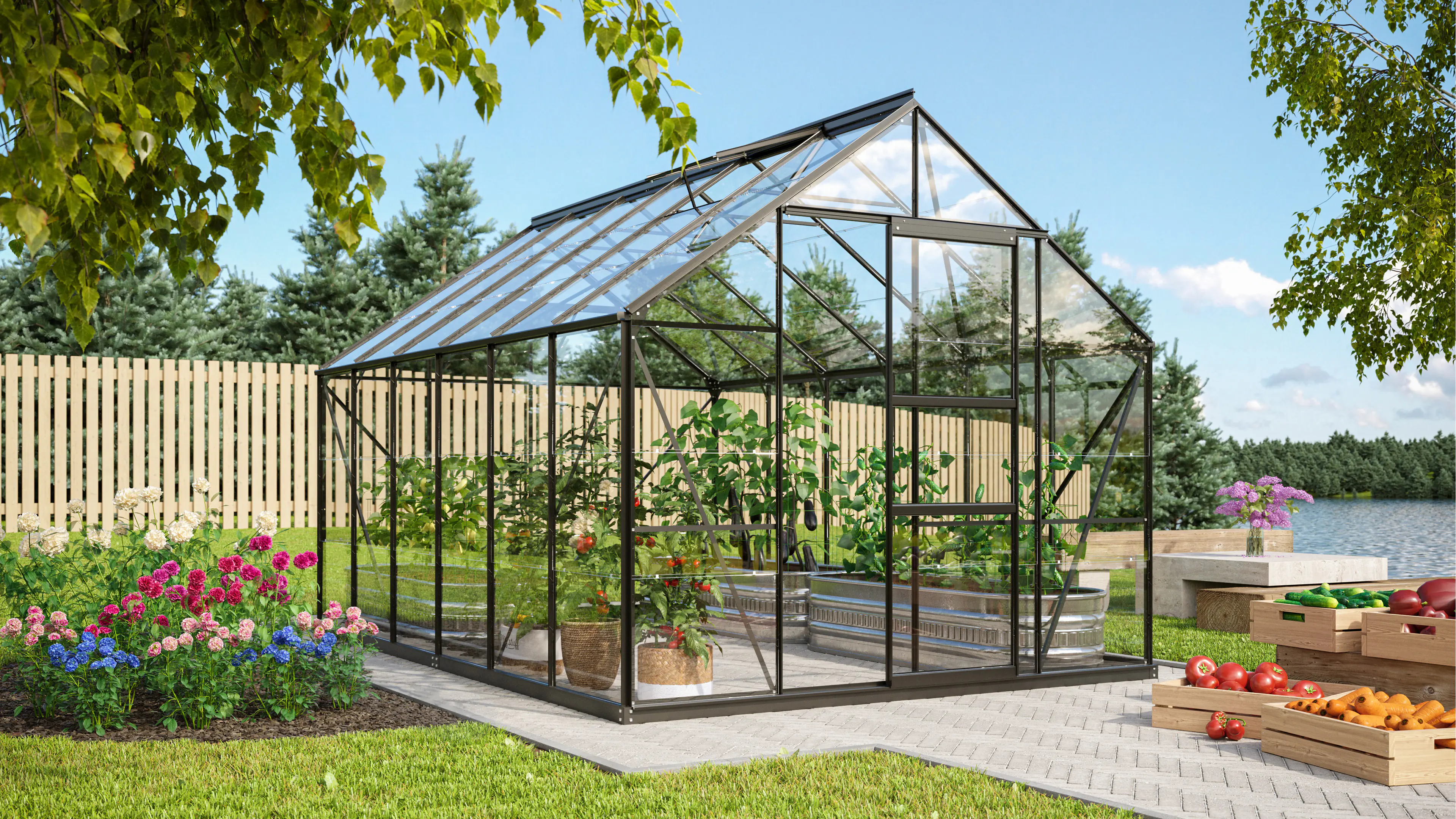 Vitavia Gewächshaus Merkur 9900 254 x 379 cm 3 mm ESG