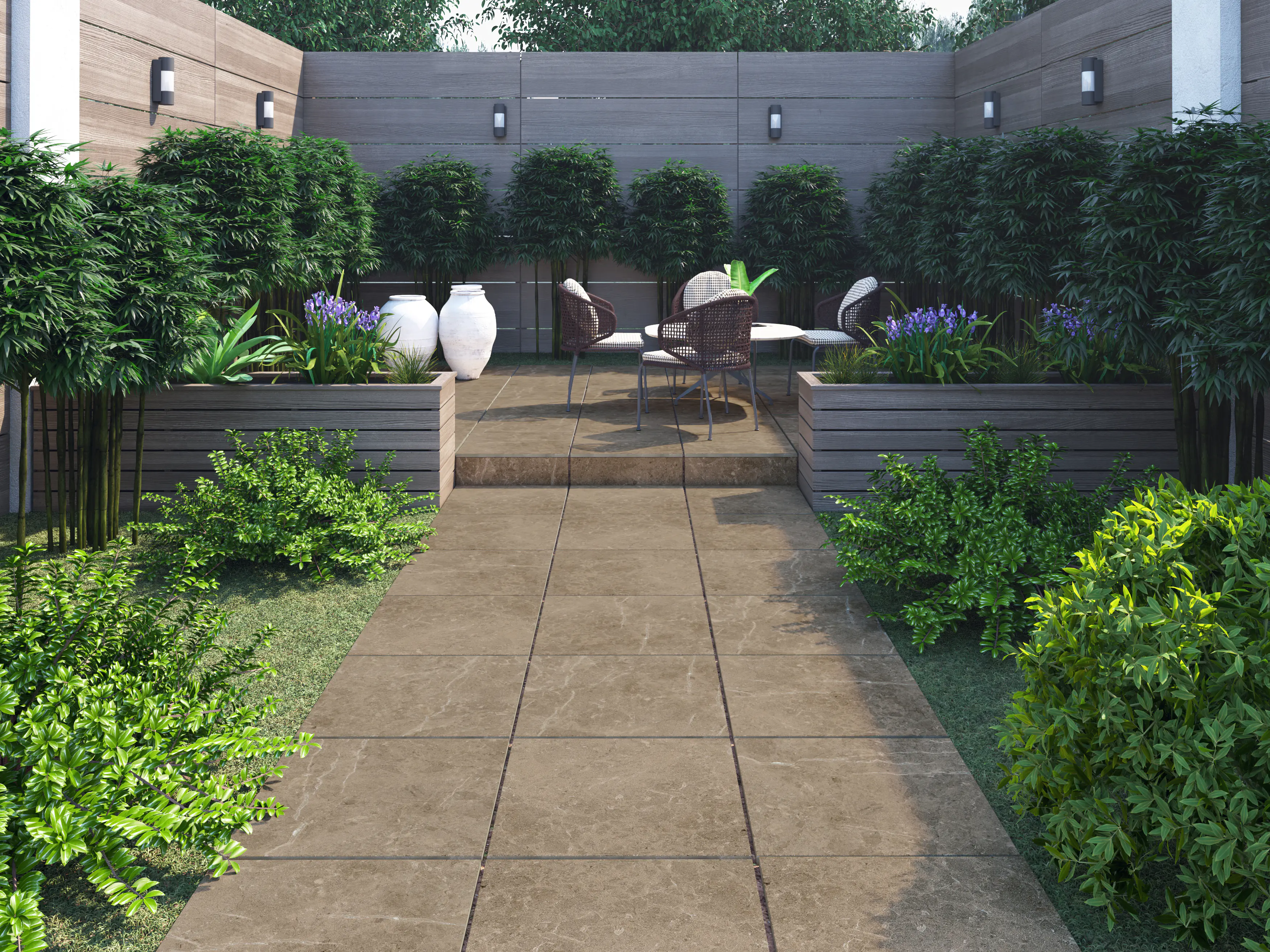 Terrassenplatte Botticino 60 x 60 cm Taupe