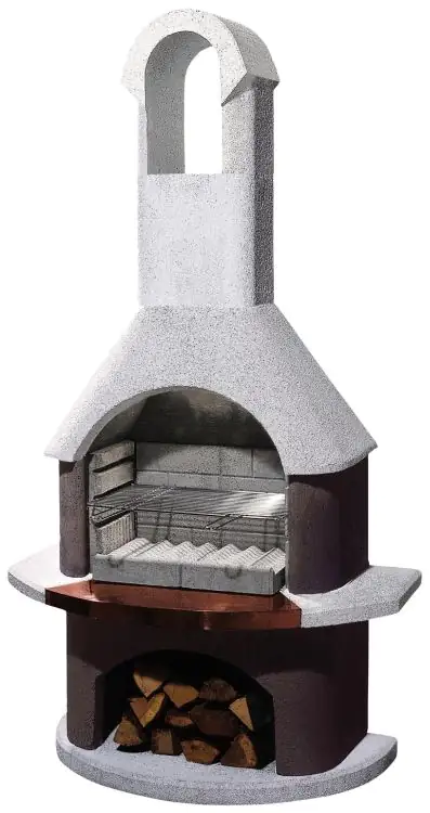 Buschbeck Grillkamin St. Moritz weiß-braun 203 x 110 x 65 cm