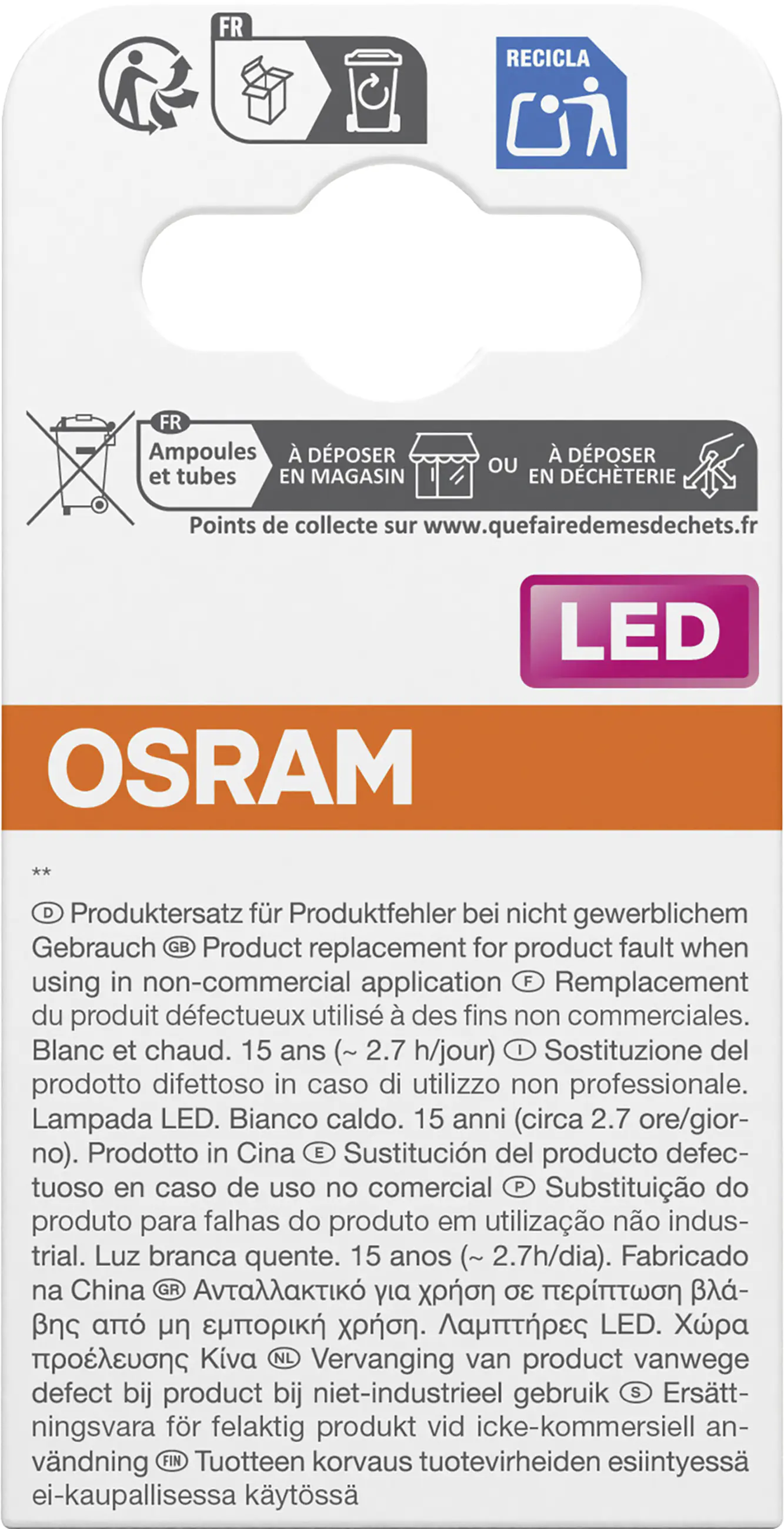 Osram LED Leuchtmittel MR16 GU5.3 2 W warmweiß