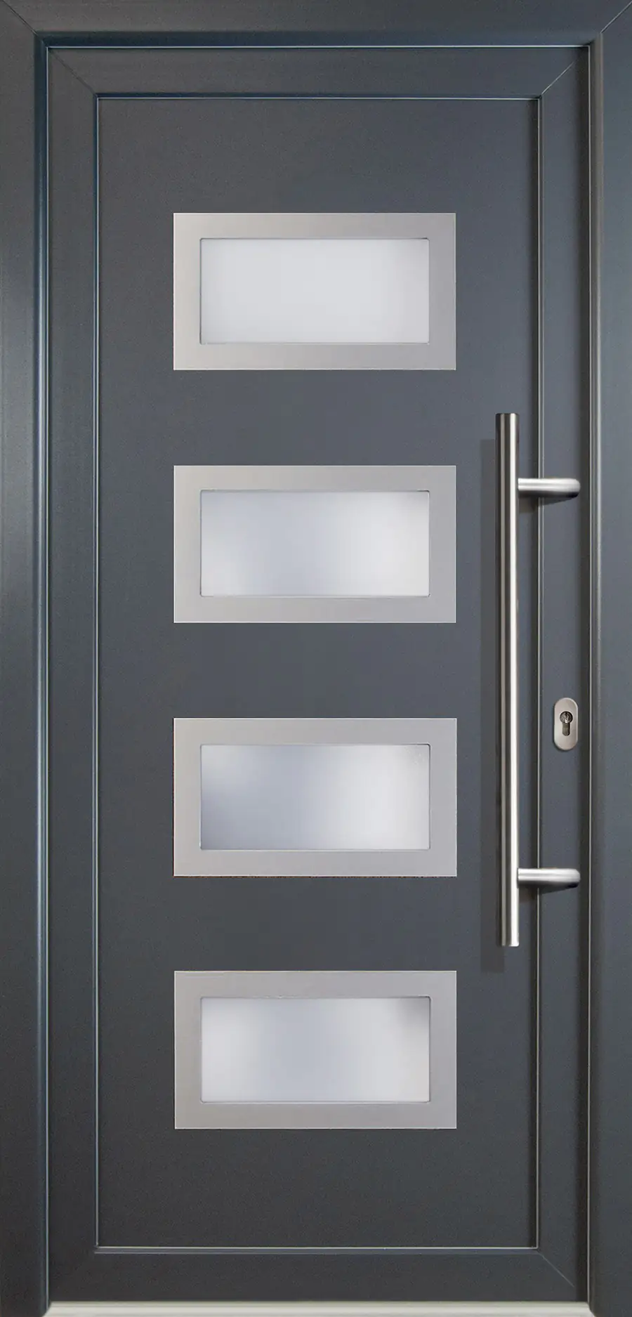 Meeth Haustür Signum Aluminium Modell 92 88 x 200 cm DIN rechts weiß/titan