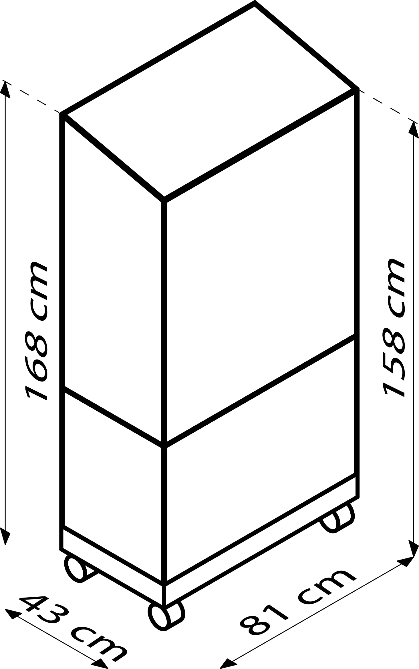 Vitavia Gewächshaus Stad schwarz 1,68 m Rollfundament