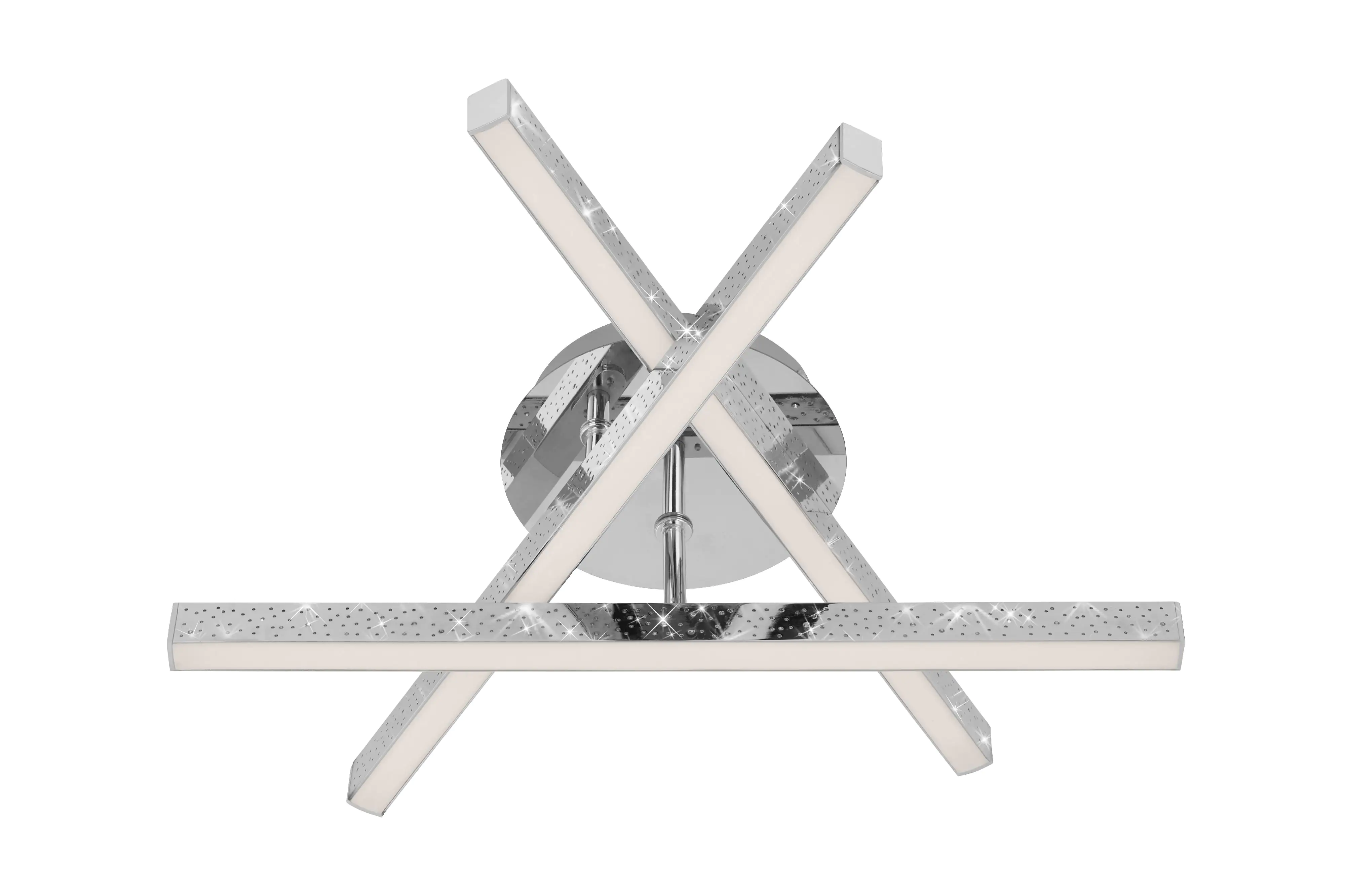 Briloner LED Deckenleuchte Rey 40 cm, chrom, Glitzereffekt