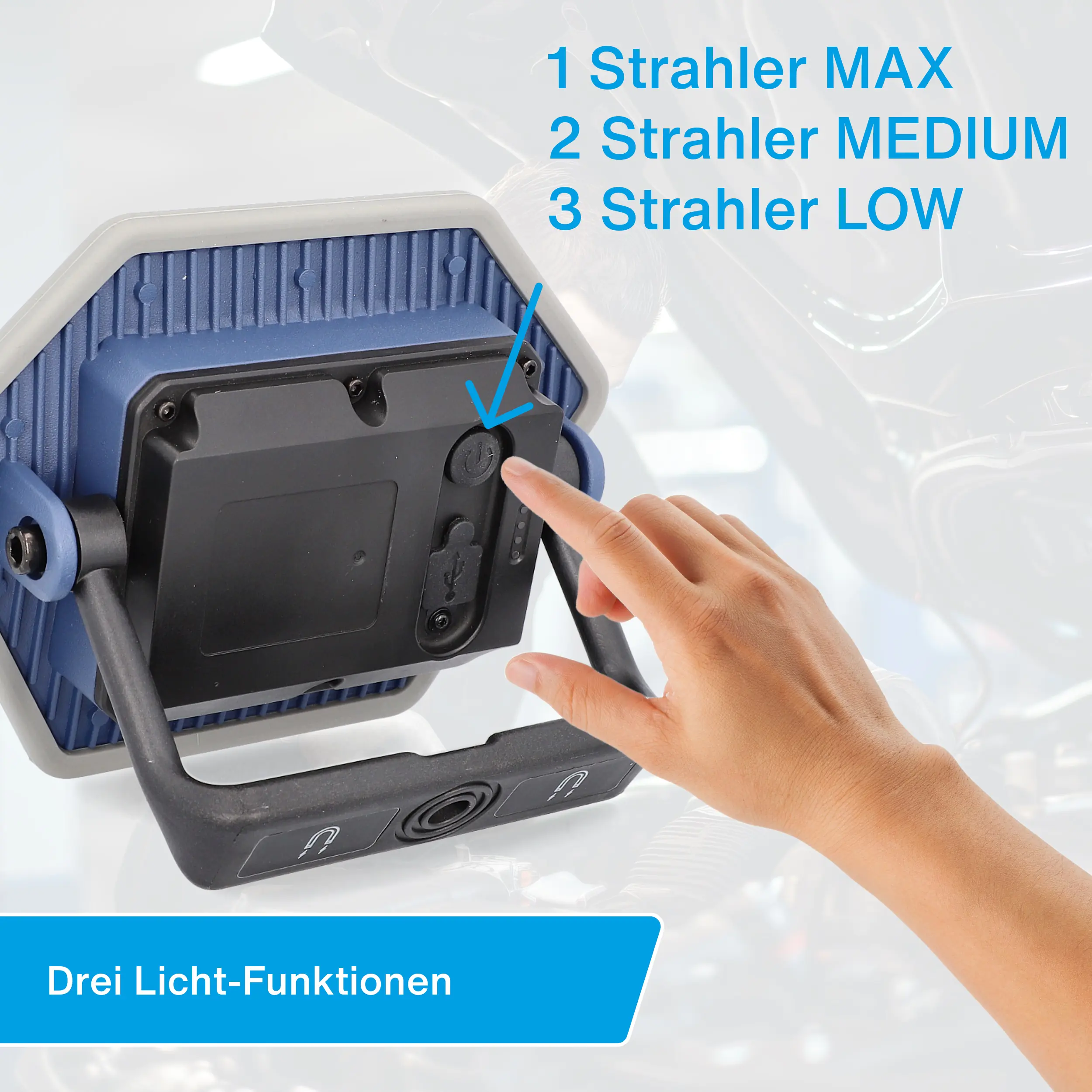 Cartrend LED-Flutlichtstrahler mit neigbaren Magnetfuß 3000 Lumen