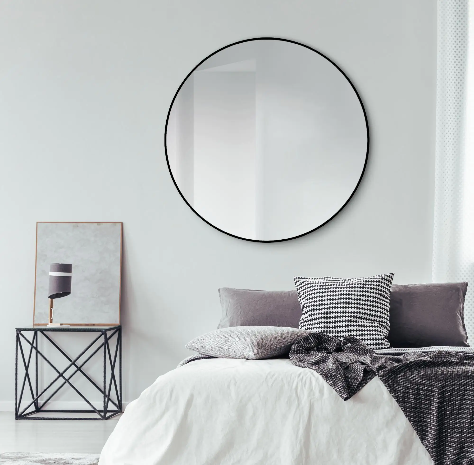 DSK Design Spiegel Silver Globo Ø120 cm, schwarz