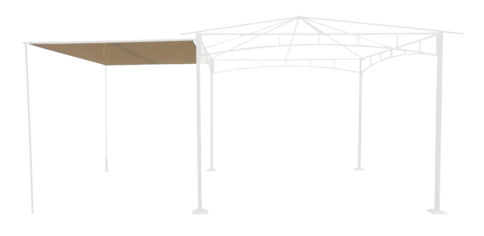 TrendLine Seitenteil zu Pavillon Menorca 290 x 200 cm beige 1 Stück