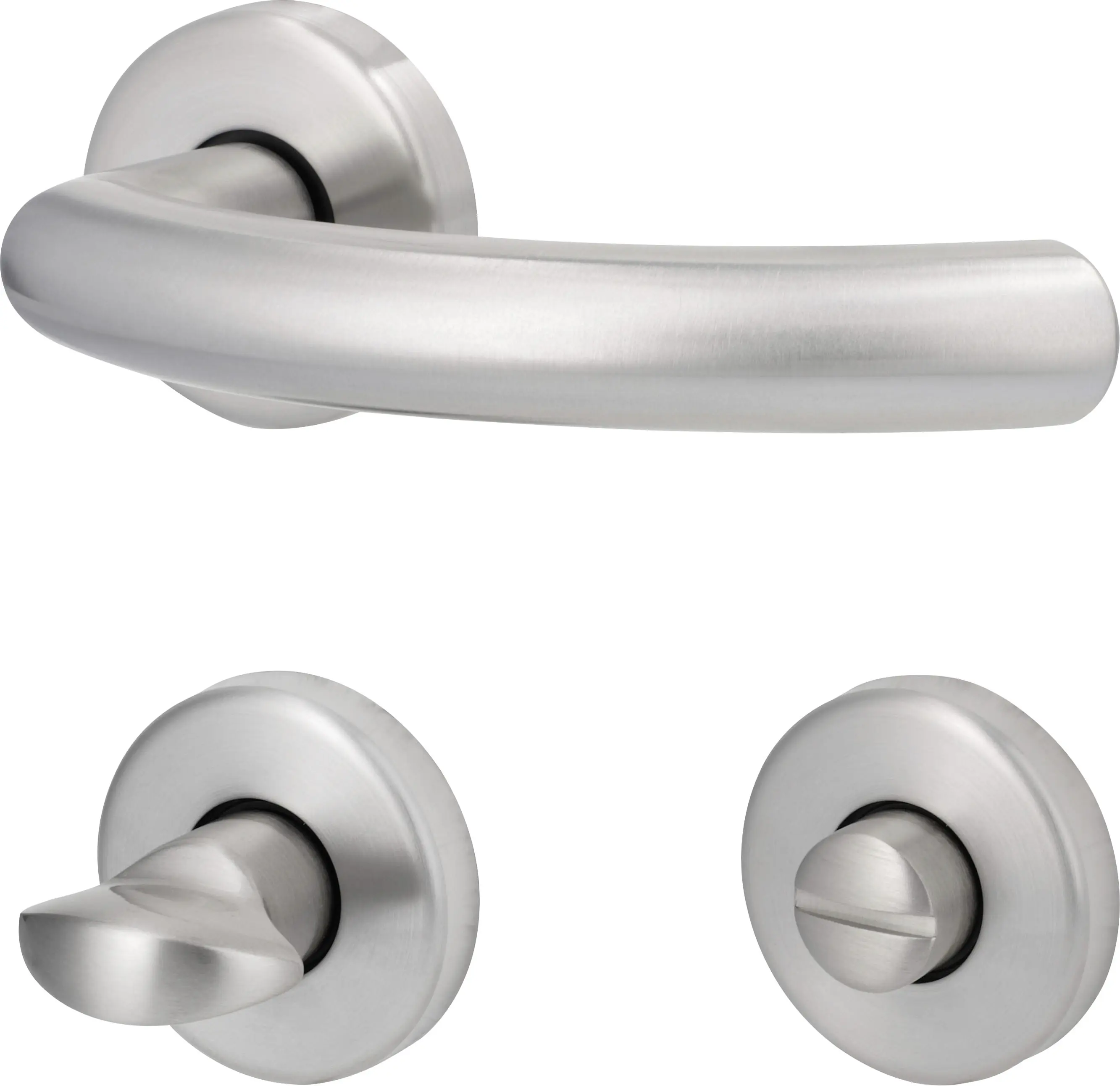 Südmetall WC-Türgriff-Garnitur Rosette Jillian Edelstahl satiniert silber Ø 55 mm 