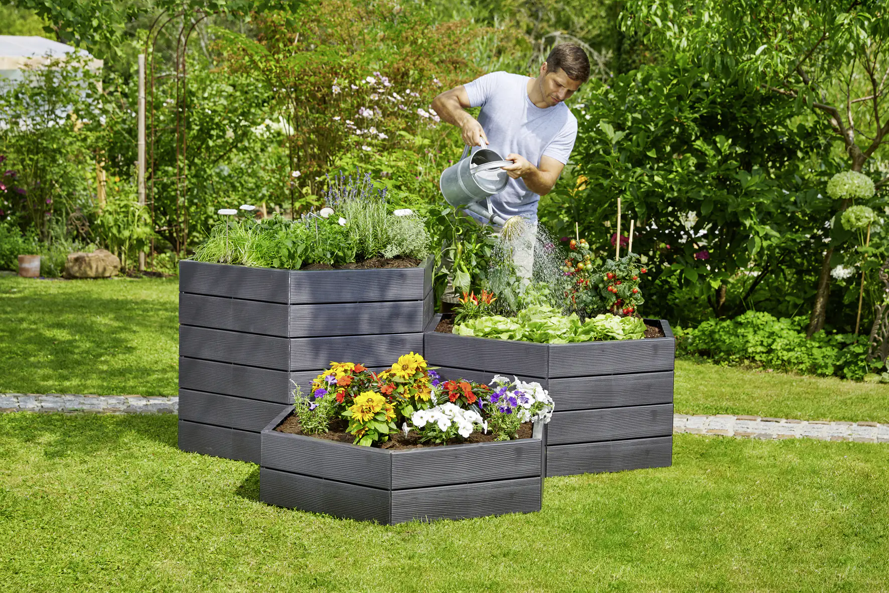 Garantia Hochbeet Ergo Vario 1, wood, Flora Wassersystem