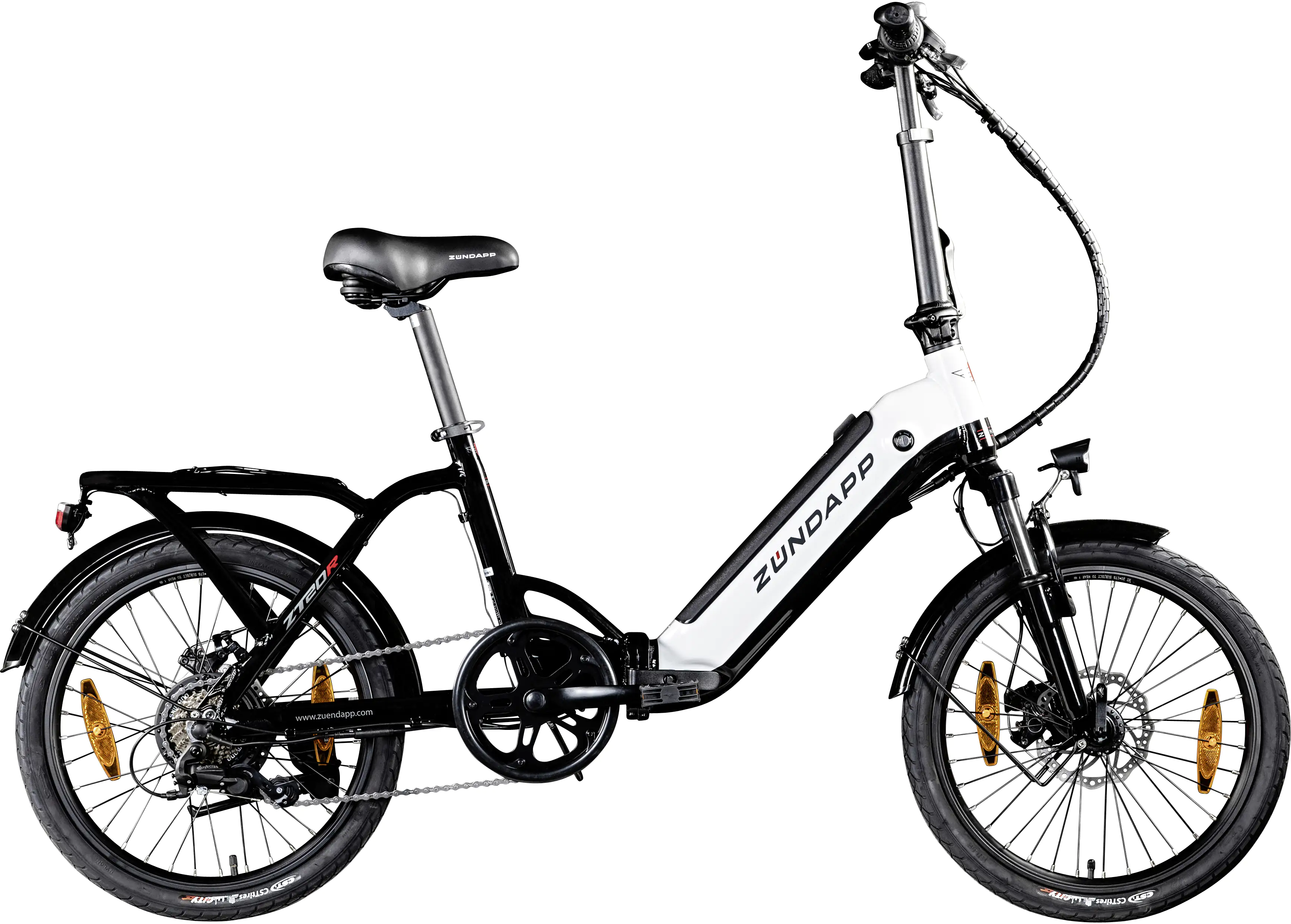 Zündapp E-Bike Faltrad ZT20R 20 Zoll RH 35cm 6-Gang 468 Wh schwarz weiß