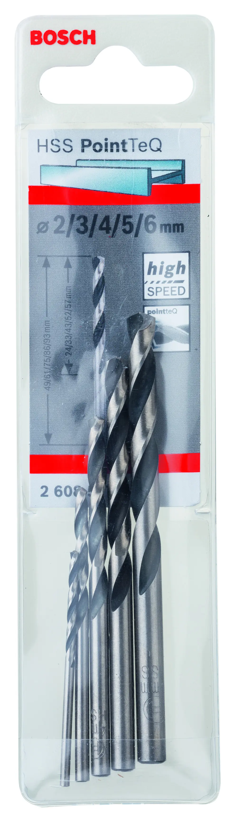 Bosch HSS-Spiralbohrer-Set PointTeQ 5-teilig 2–6 mm