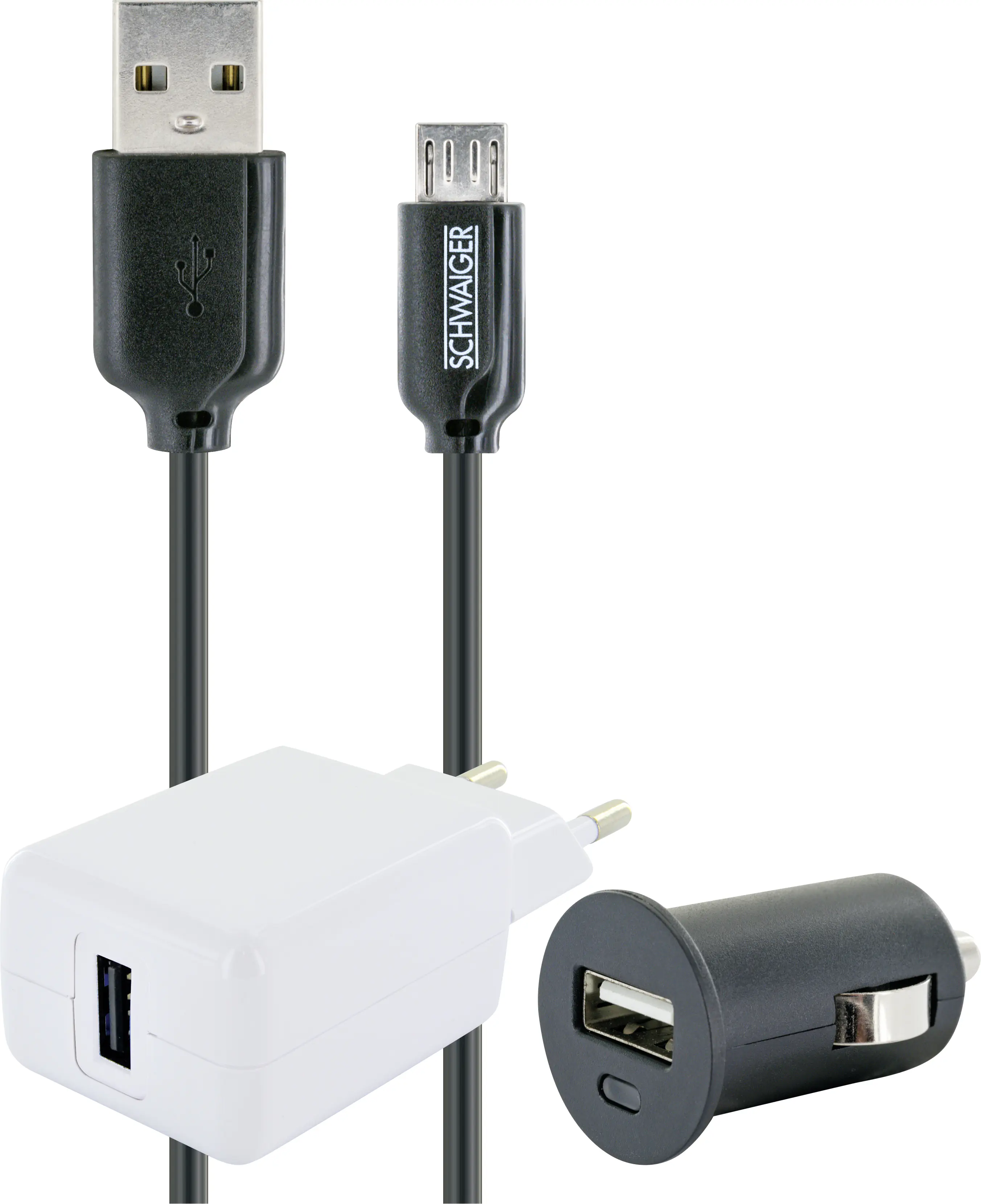Schwaiger 12V & 230V Ladeset Micro USB