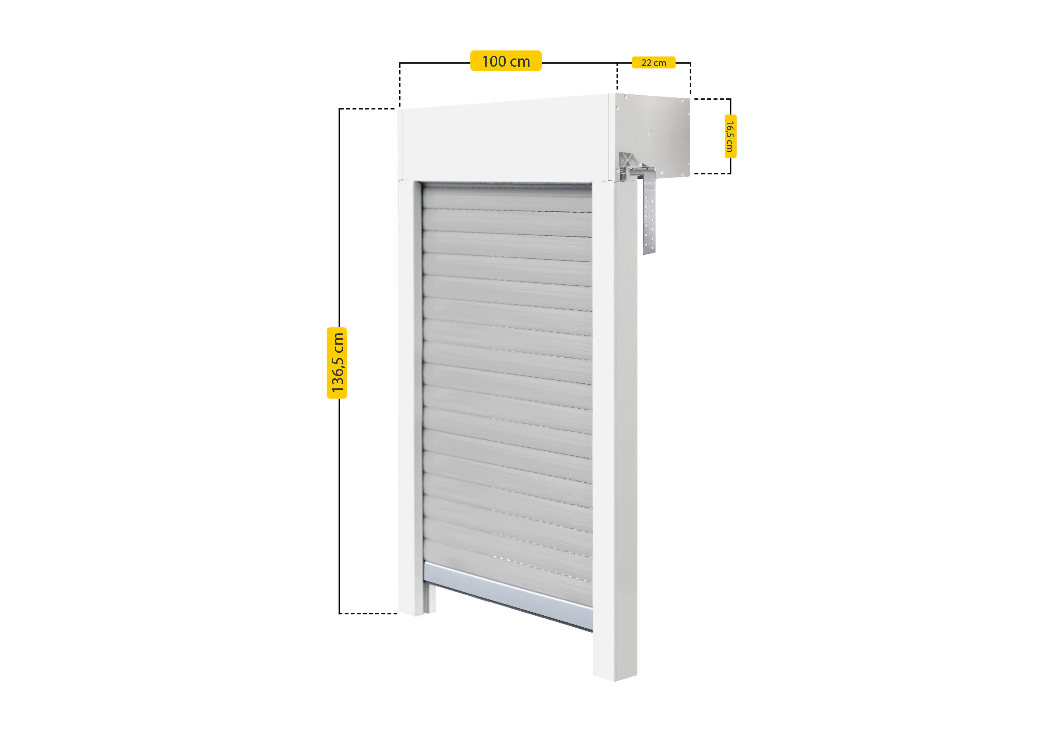 Schellenberg Aufsatzrollladen-Set für Fenster 100 x 120 cm weiß/grau