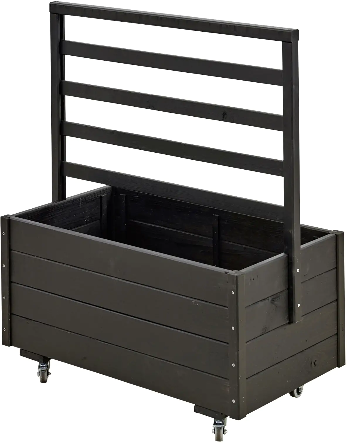 Plus Pflanzkasten mit Spalier und Rädern RAL 9005 Schwarz