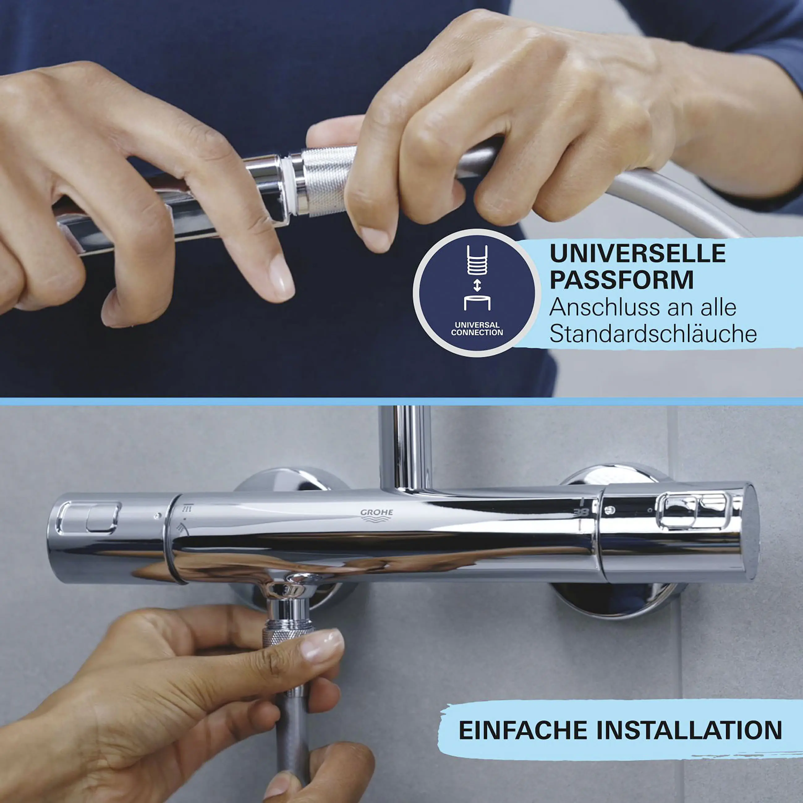 Grohe Handbrause 3 Strahlarten Vitalio Start 110 chrom