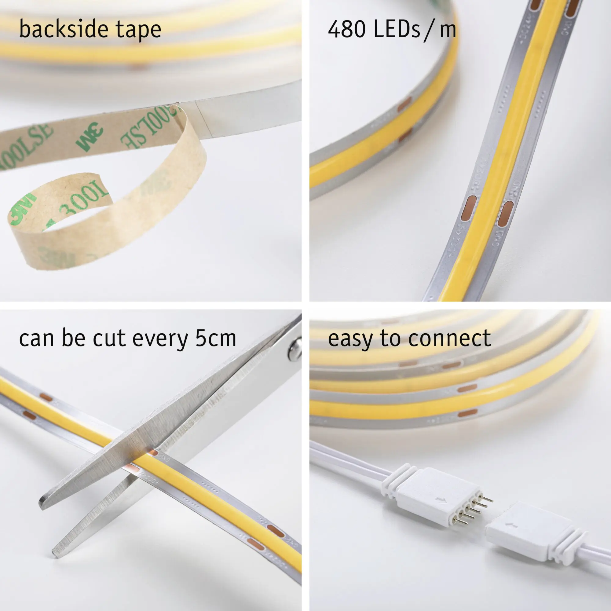 Paulmann MaxLED 500 Stripe-Basisset Set 3 m warmweiß Full-Line COB silber