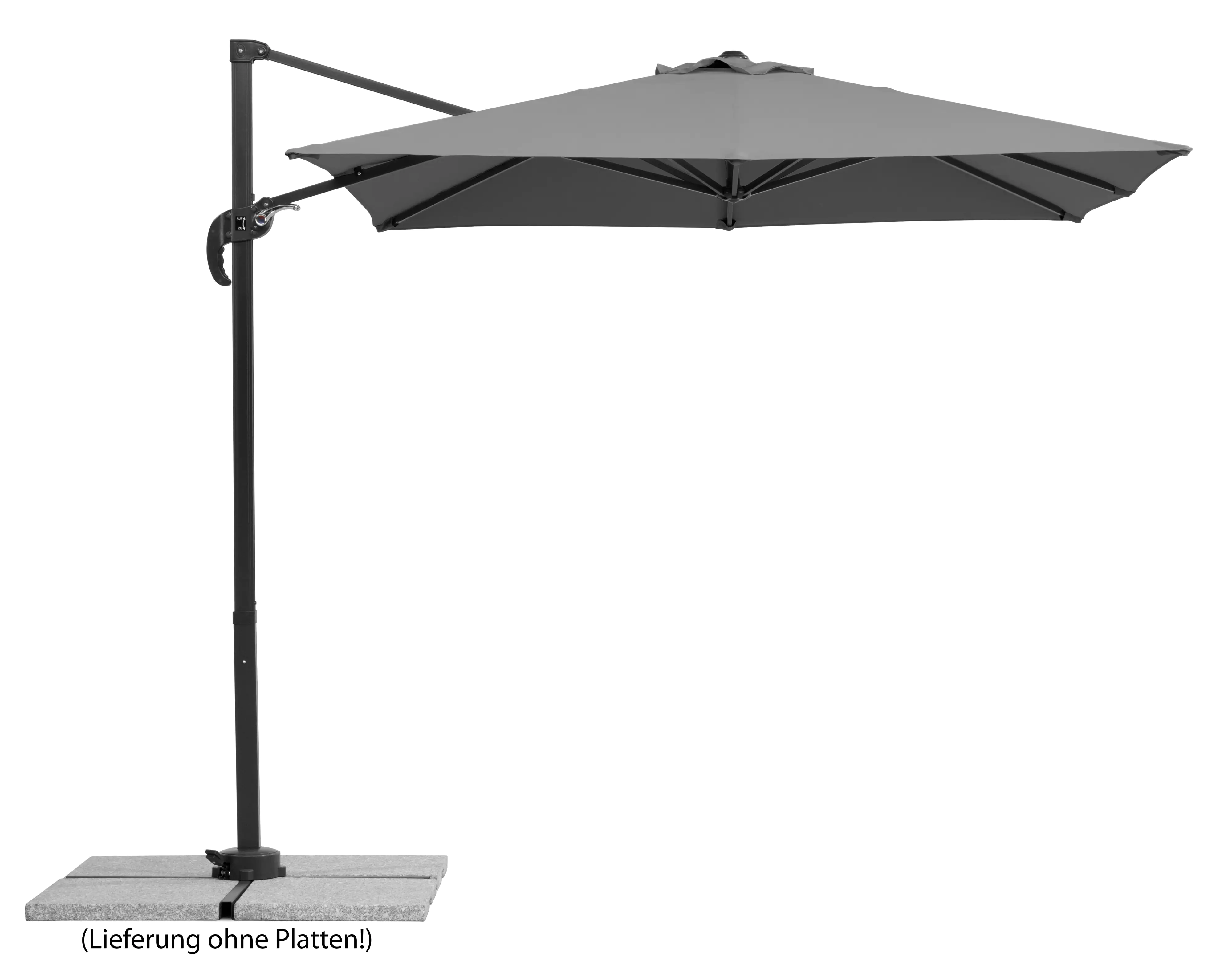 Schneider Sonnenschirm Rhodos Junior anthrazit 230 x 230 cm inkl. Sonnenschirmhülle