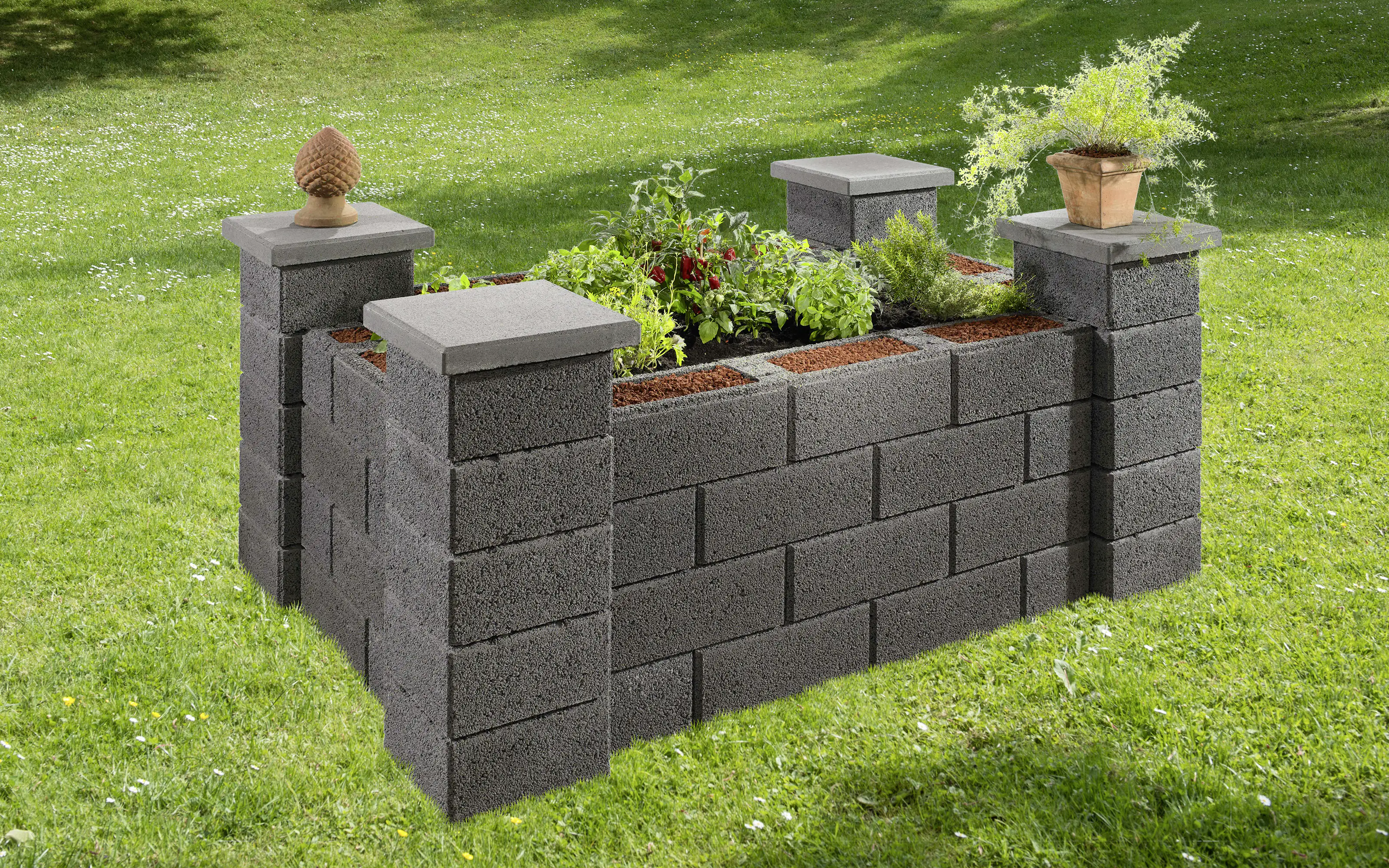 Kann Hochbeet-Set 5 Garten 230 x 150 x 85 cm anthrazit