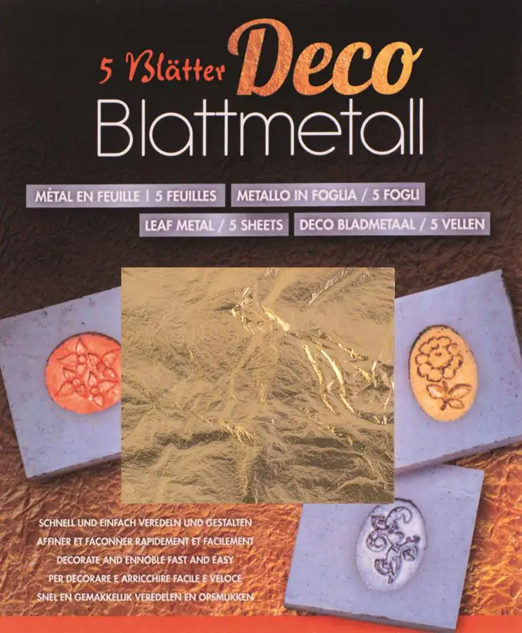 Glorex Blattmetall goldfarben 14 x 14 cm 5 Blatt