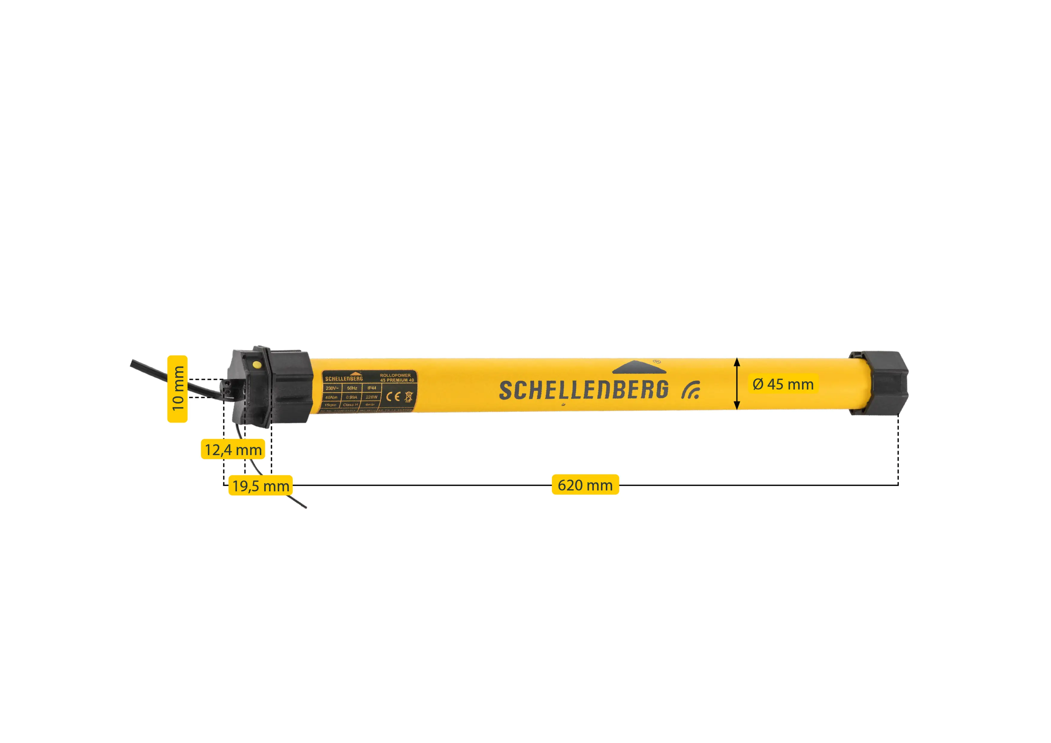 Schellenberg Funk-Rolladenmotor Premium 40 Nm Maxi für 60 mm Achtkantwelle