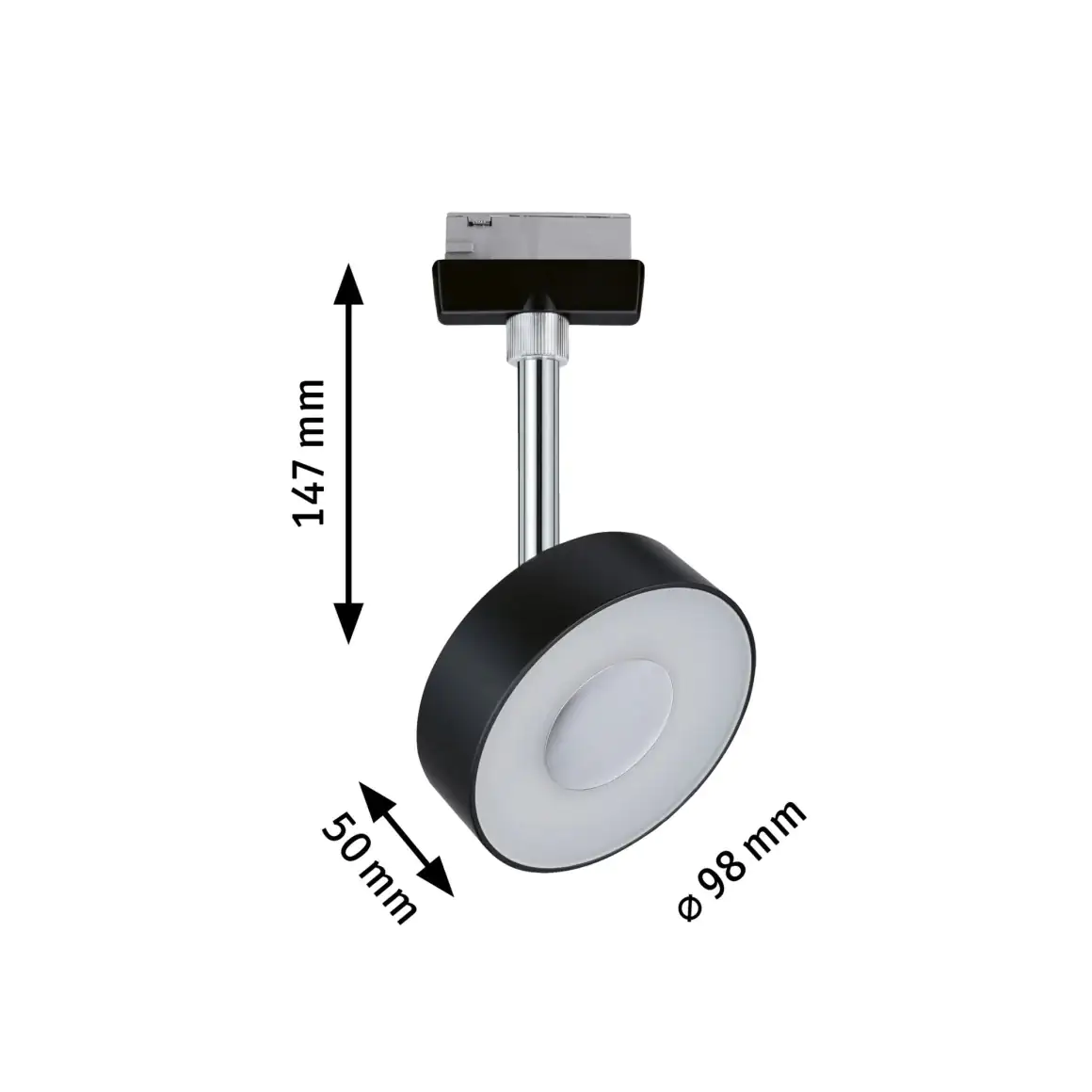 Paulmann URail LED Einzelspot Circle schwarz matt chrom 9,8 cm 5 W