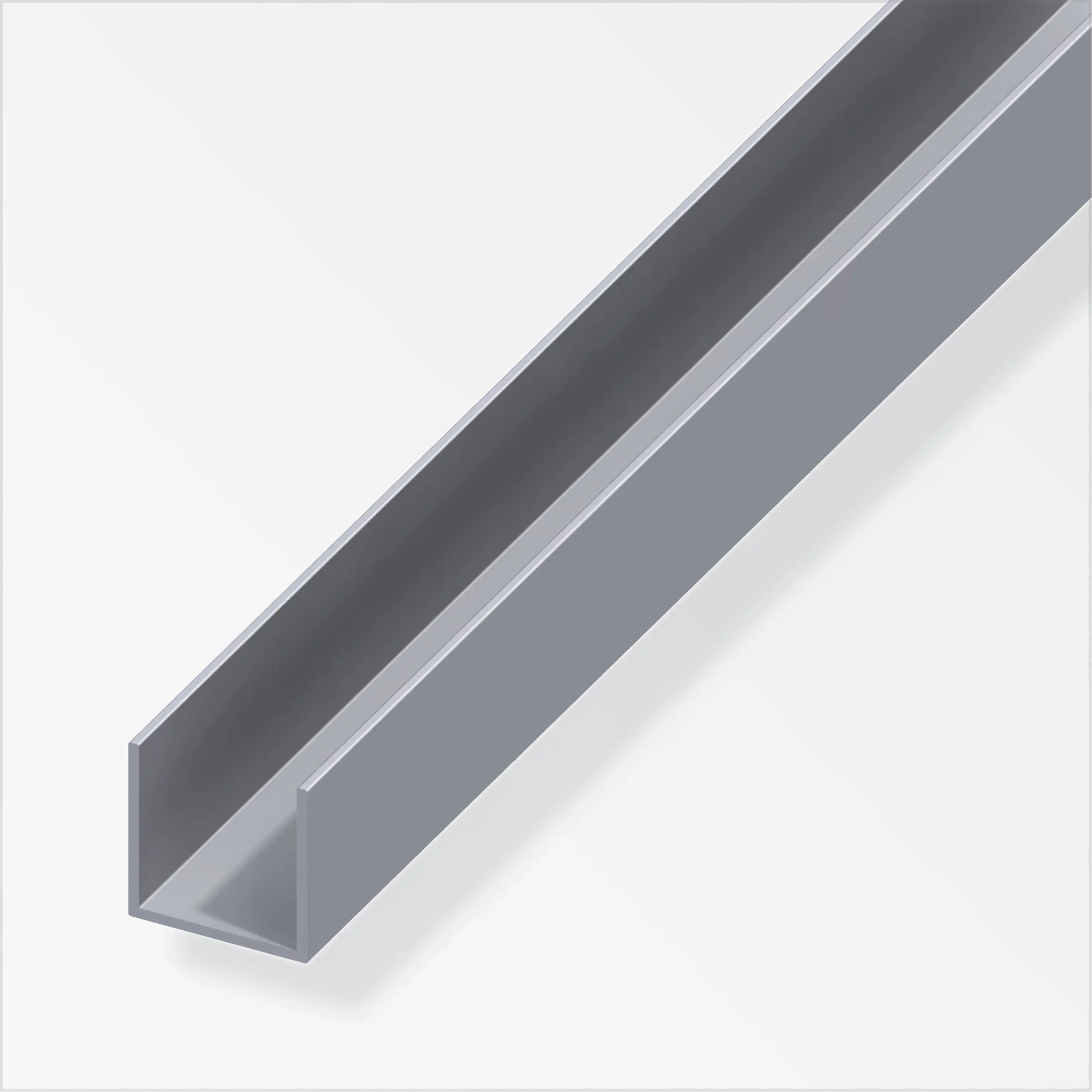 alfer U-Profil 2 m, 25 x 25 x 1.5 mm Aluminium roh blank