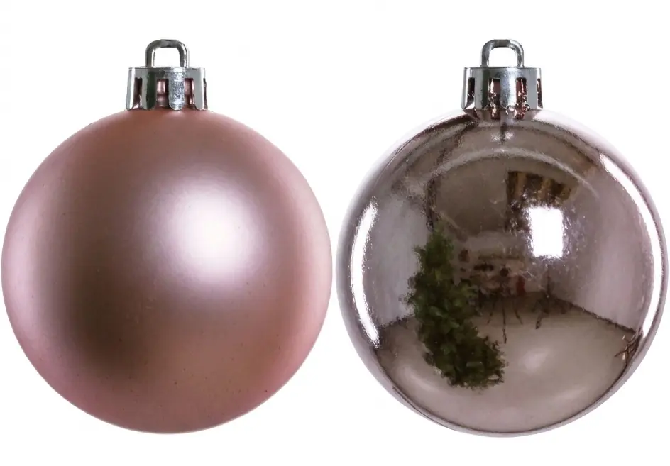 TrendLine Weihnachtskugeln bruchfest, langlebig Ø 6 cm rosé 12 Stück