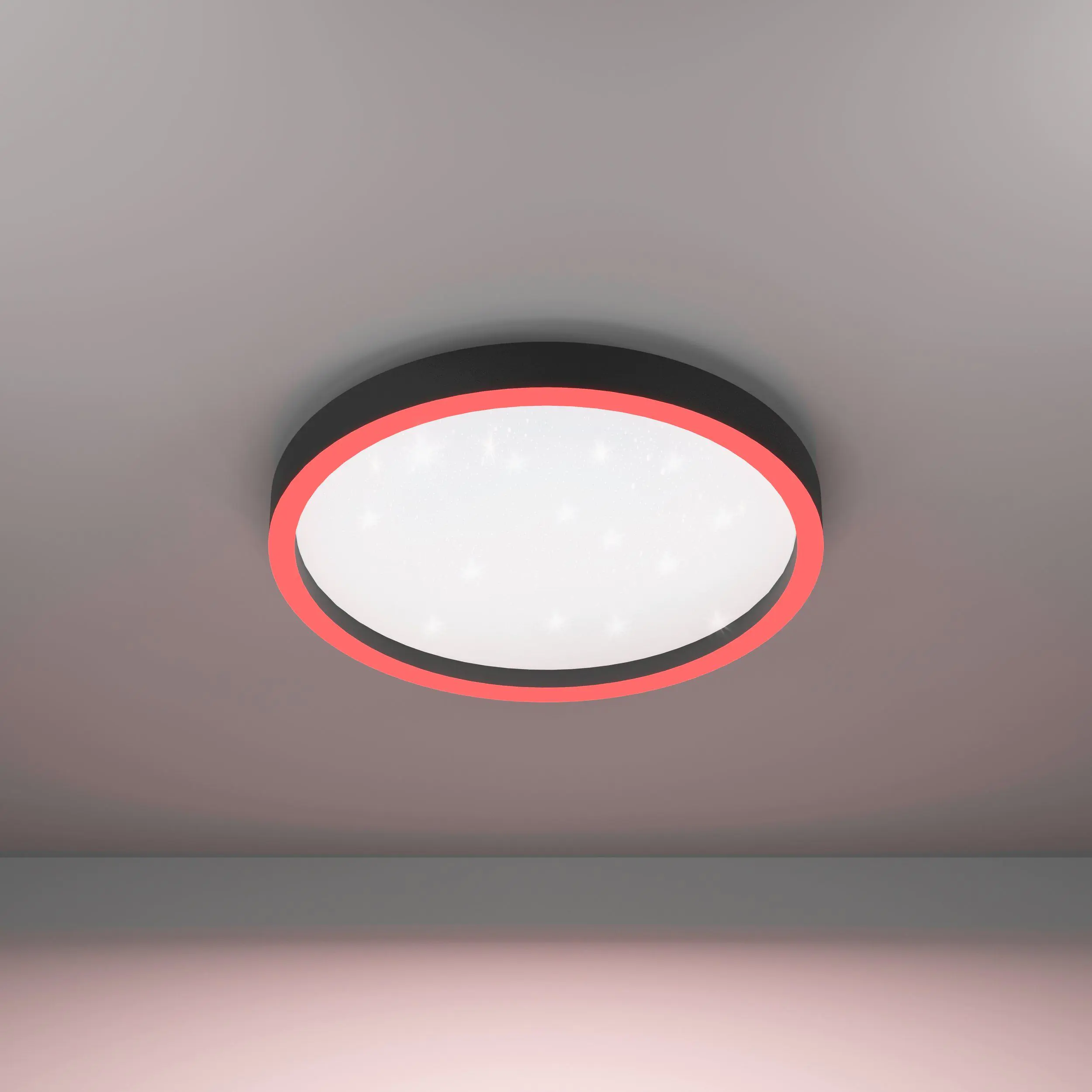 Eglo Connect LED Deckenleuchte Montemorelos-Z schwarz Ø 42 cm mit Kristalleffekt