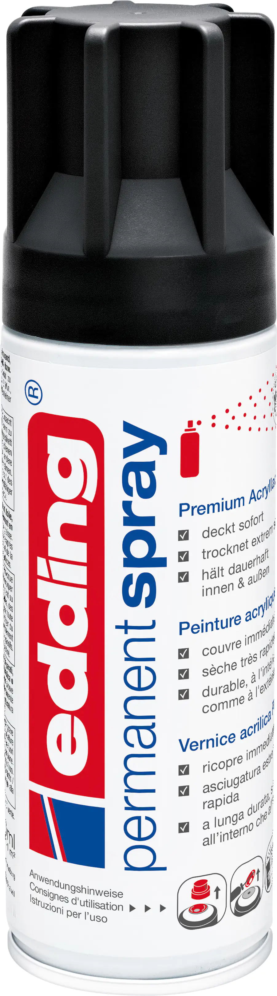 edding 5200 Permanent Spray Premium Acrylic Paint schwarz matt
