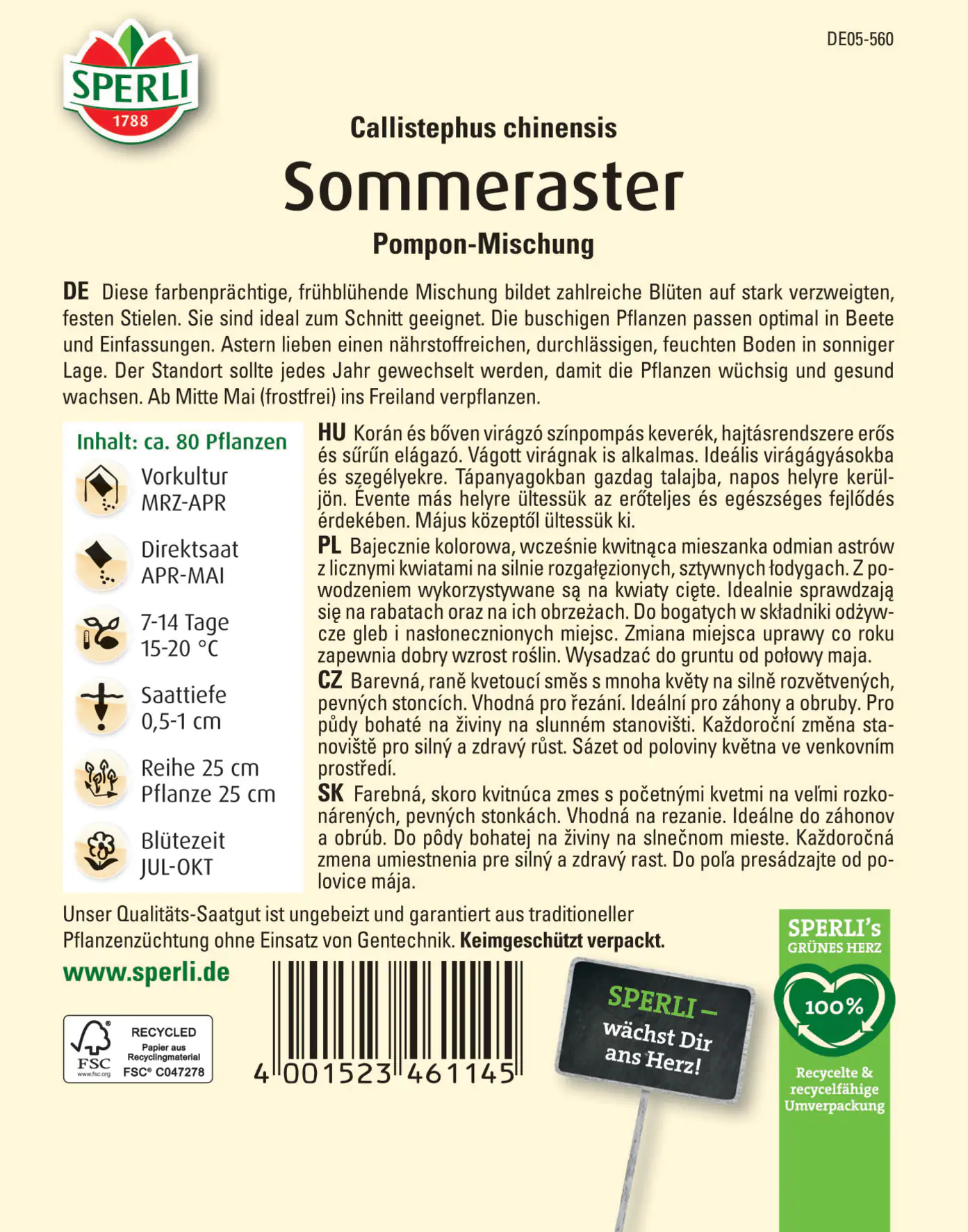 Sperli Sommeraster Pompon-Mischung