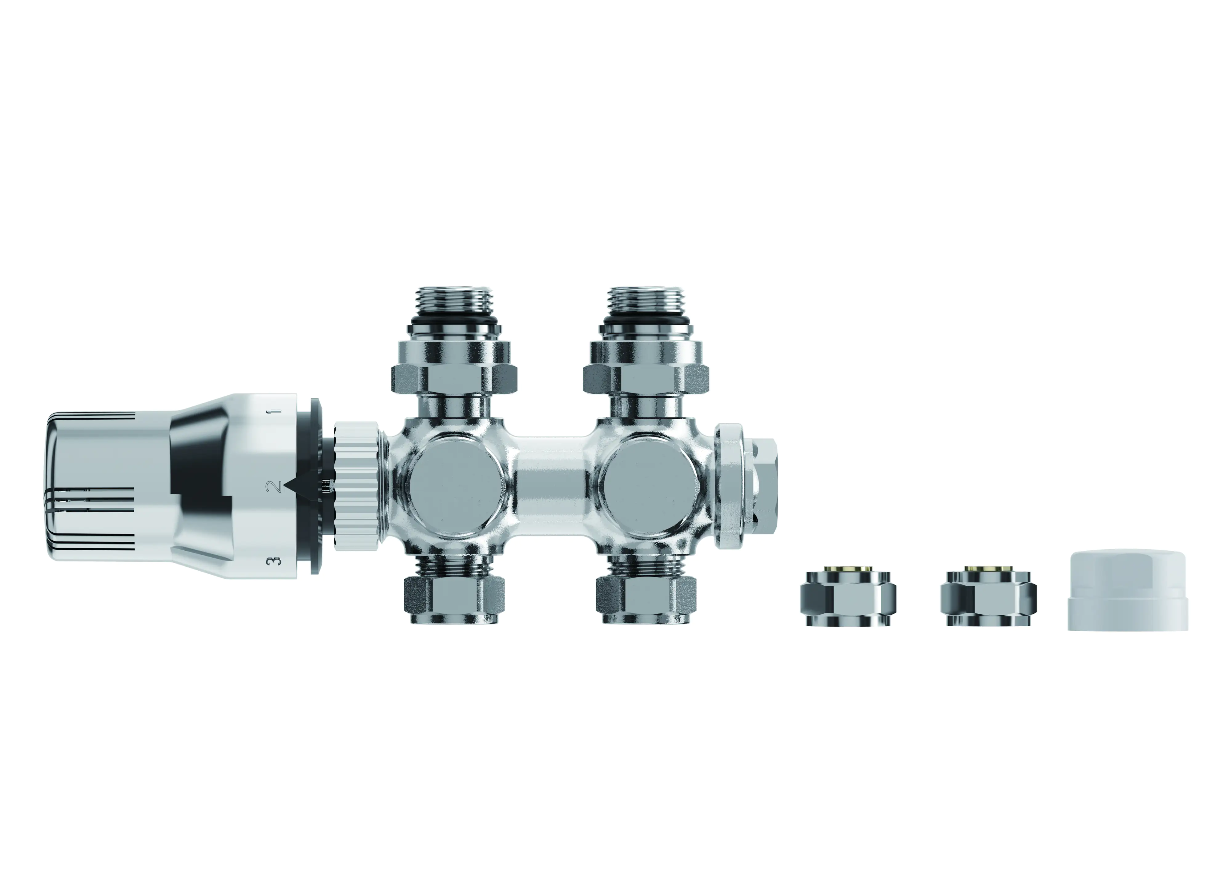 Heizkörperventilblocksatz Vario chrom