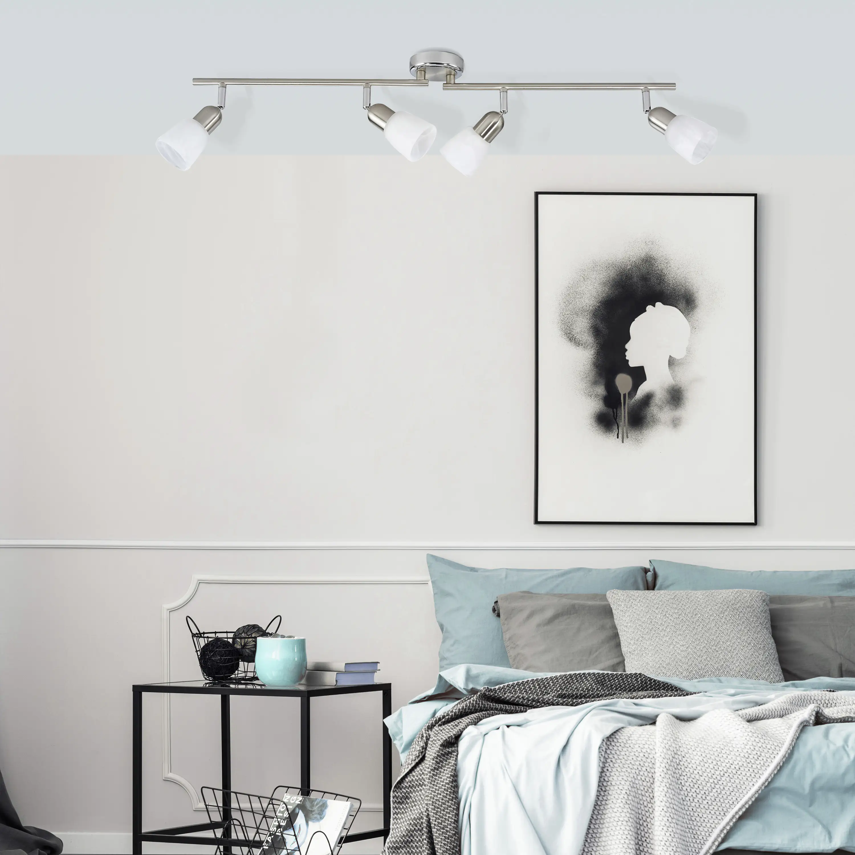 Brilliant 4er Spot Sofia eisen-chrom 70 x 13 cm E14, max. 4 x 40 W