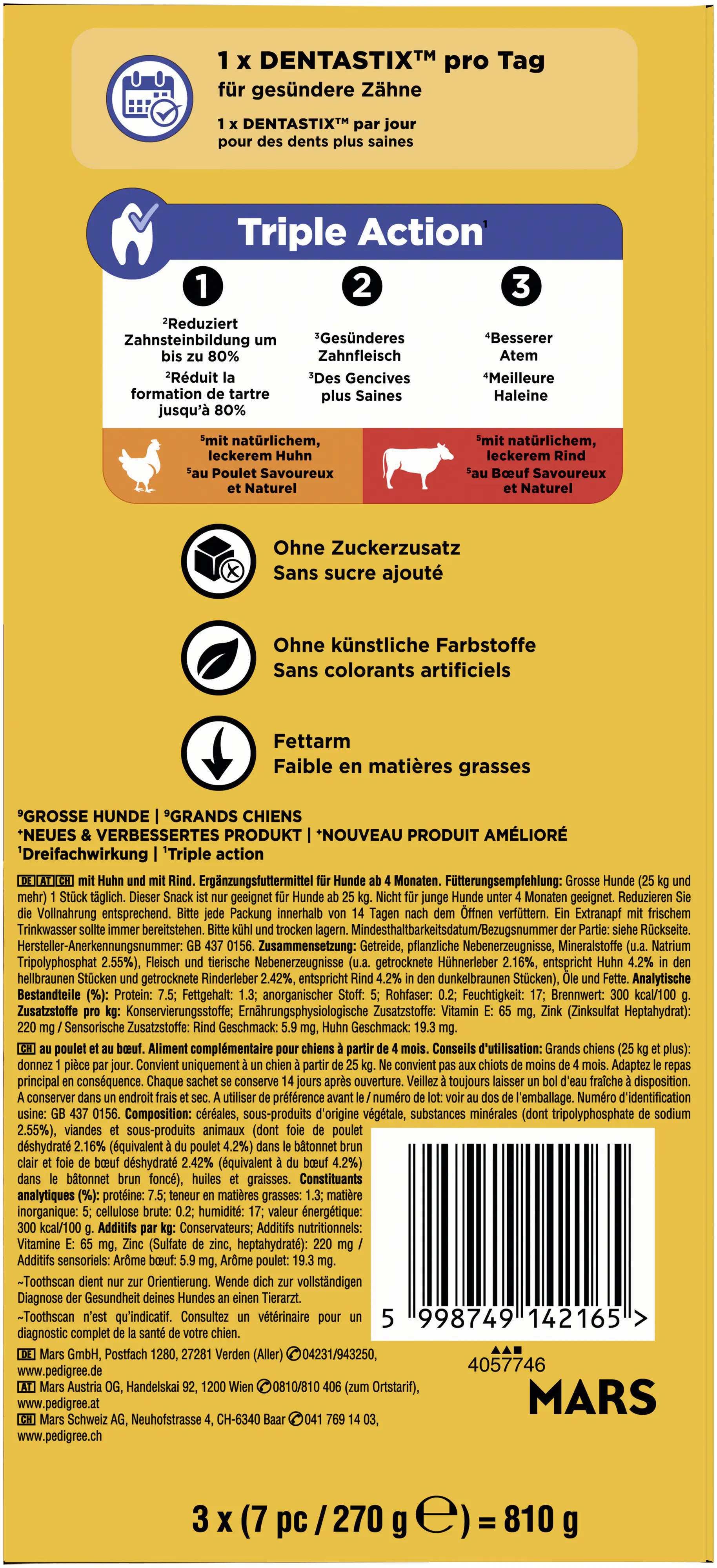 Pedigree Denta Stix Hundeleckerli Zahnpflege 810 g