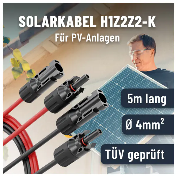 Absina Solarkabel 2er Set 5 m MC4-fähig 4mm²