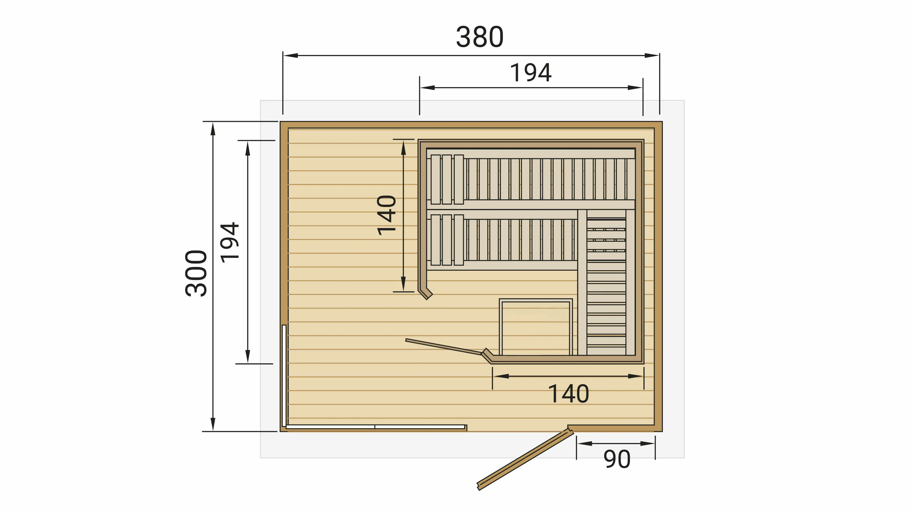 Weka Design-Gartensauna 11,4 m² Cubilis
