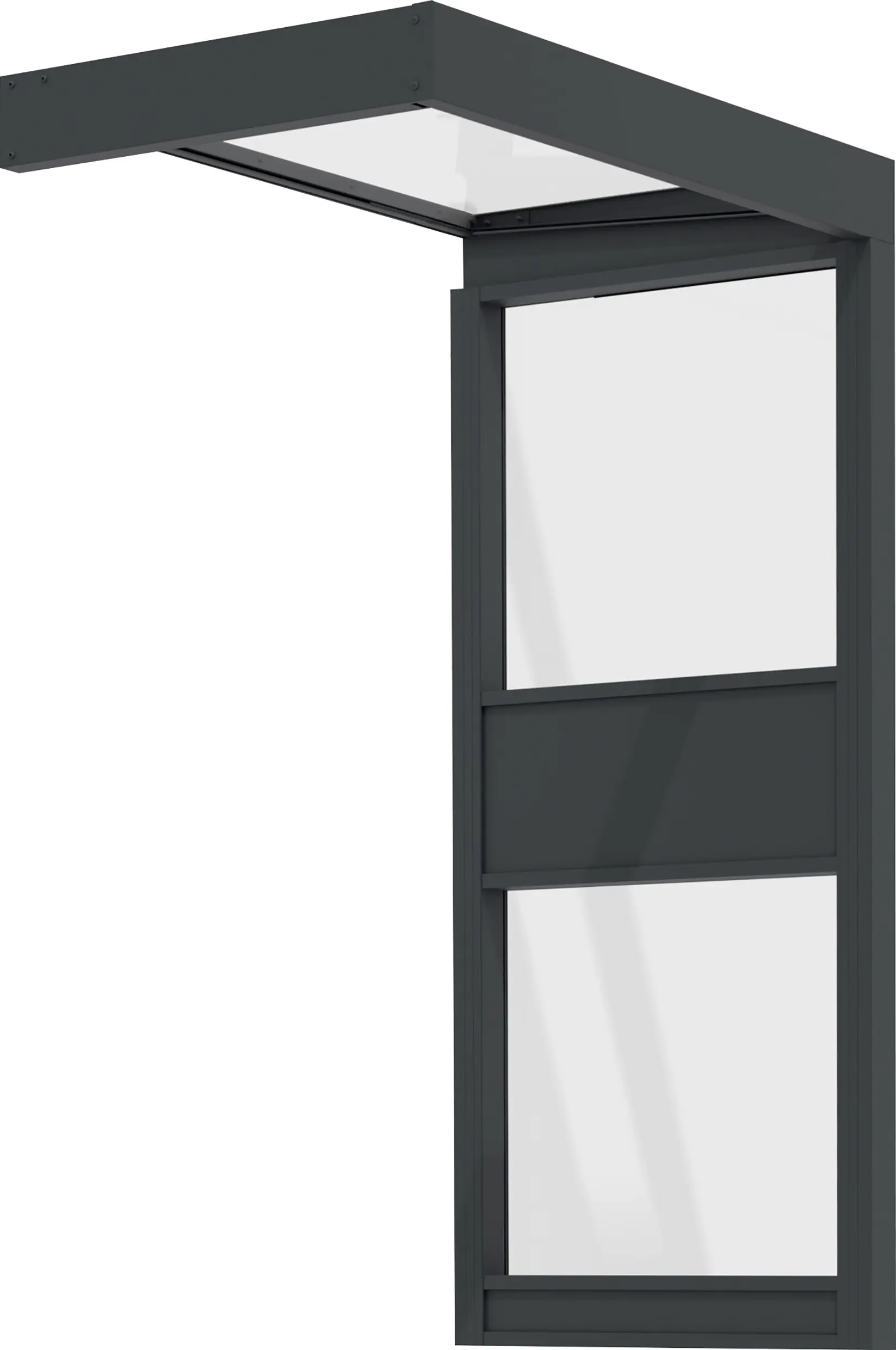 Canopia Vordach Sophia 160 x 95 cm Klar grau + Seitenteil